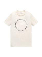 Geselecteerd, T-shirt met tekstopdruk door Tom Tailor, wit