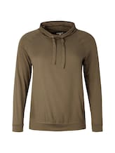Ausgewählt, Plus Size - Langarmshirt mit Stehkragen von Tom Tailor, grün