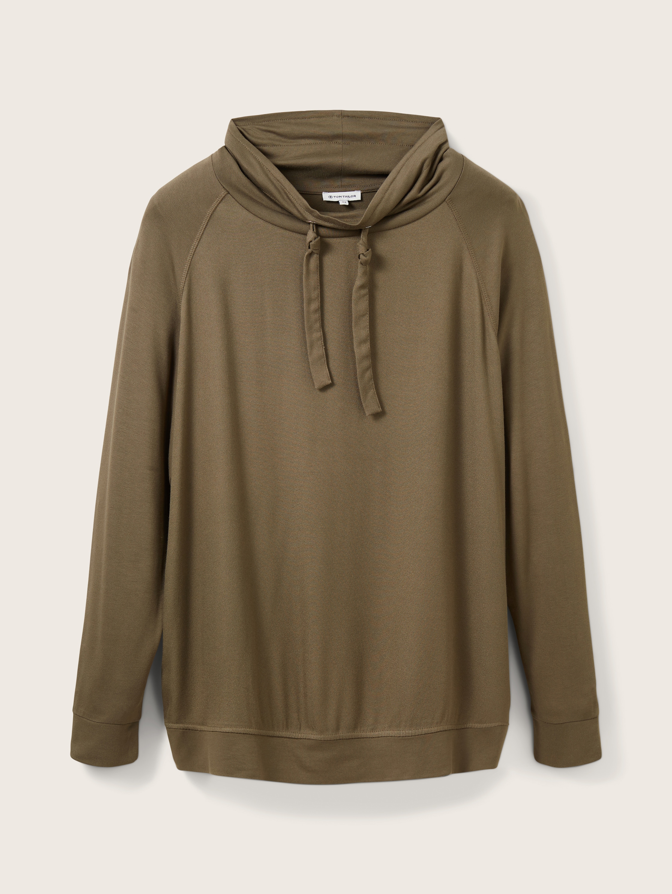 Plus Size - Langarmshirt mit Stehkragen - tarmac khaki - Vorder-Produkt-Ansicht 