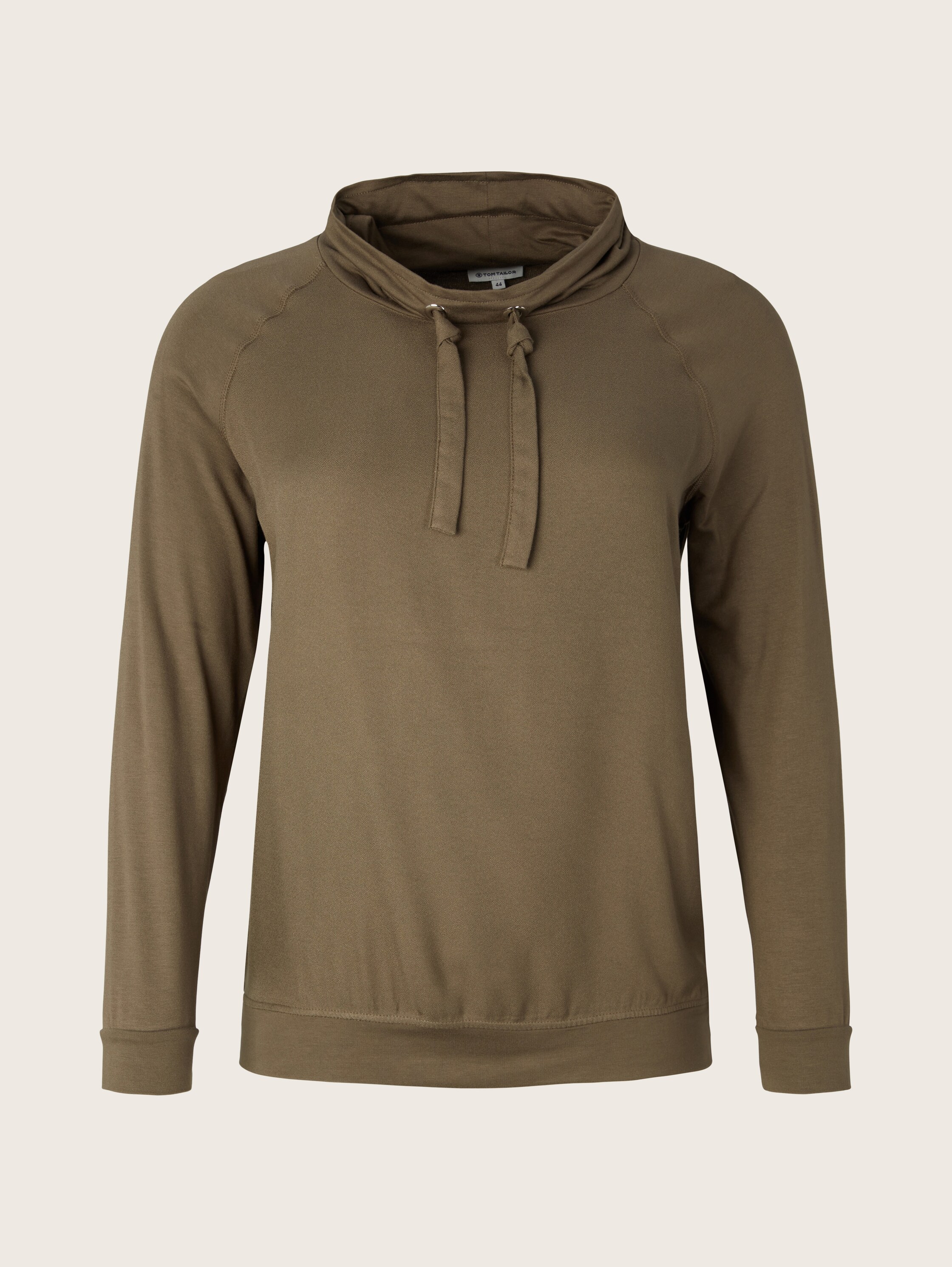 Plus Size - Langarmshirt mit Stehkragen - tarmac khaki - Vorder-Produkt-Ansicht