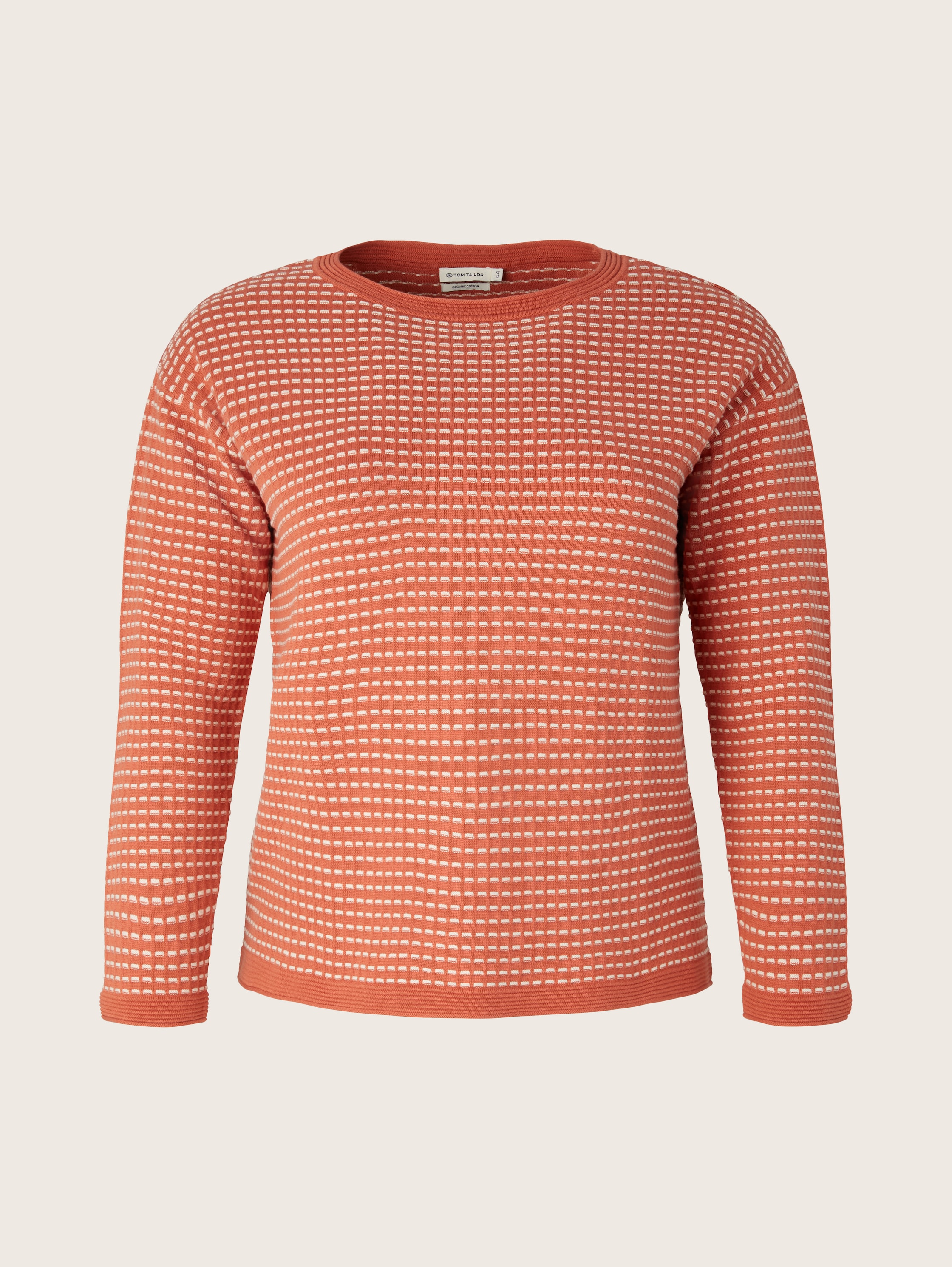 Plus Size - Strukturierter Strickpullover - red bubble structure