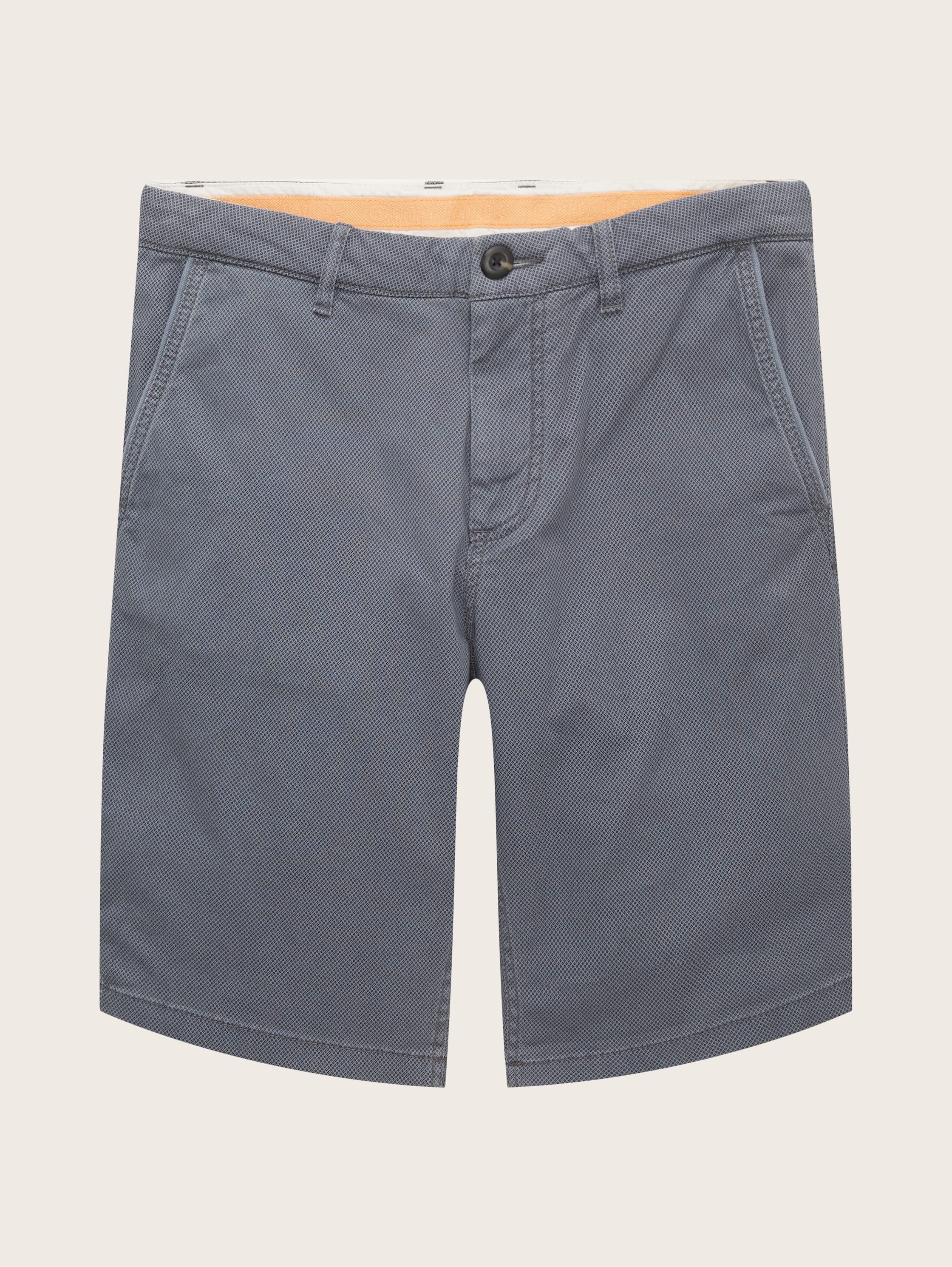 Short chino - blueish grey diamond structure - Vue de face du produit