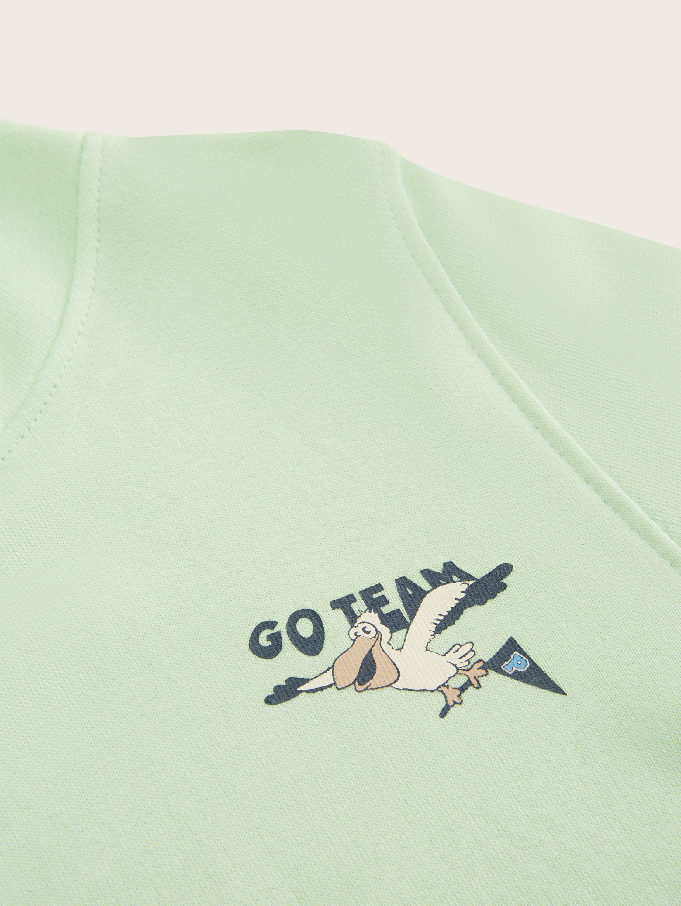 Hoody with print - fresh apple lime green - Detail model view