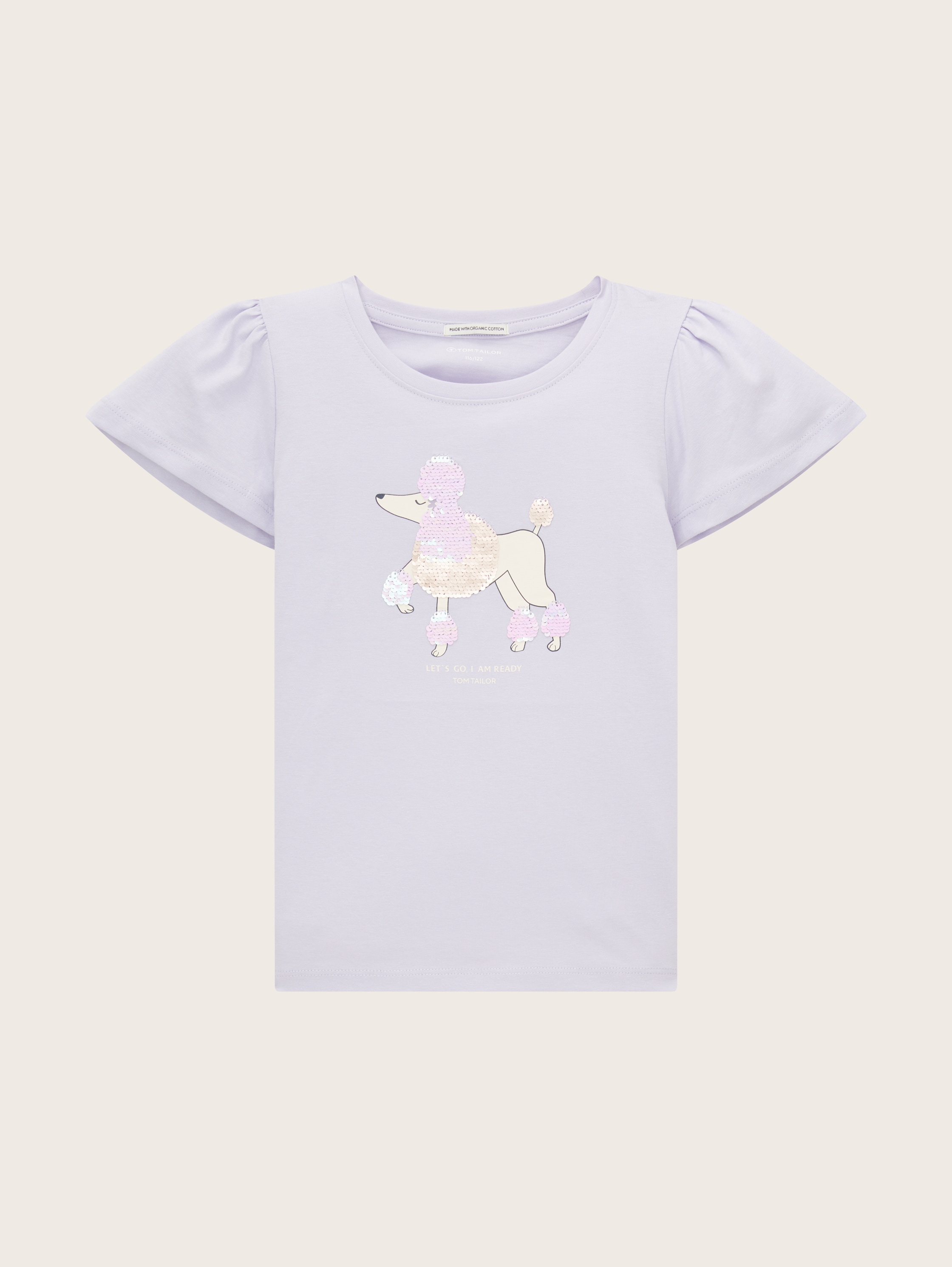 T-shirt met omkeerbare pailletten - light lavender - Product vooraanzicht