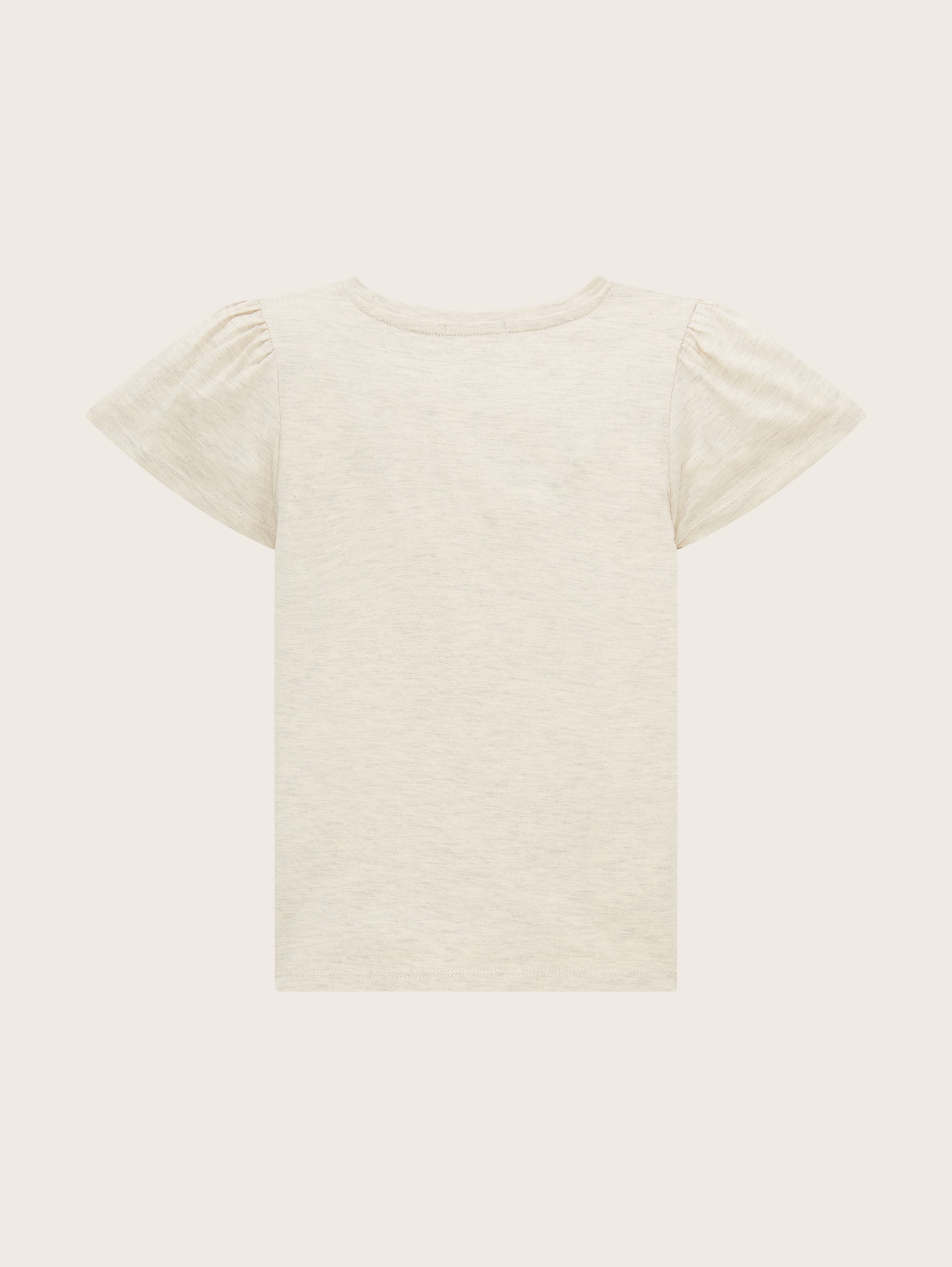 T-shirt met omkeerbare pailletten - creme beige melange