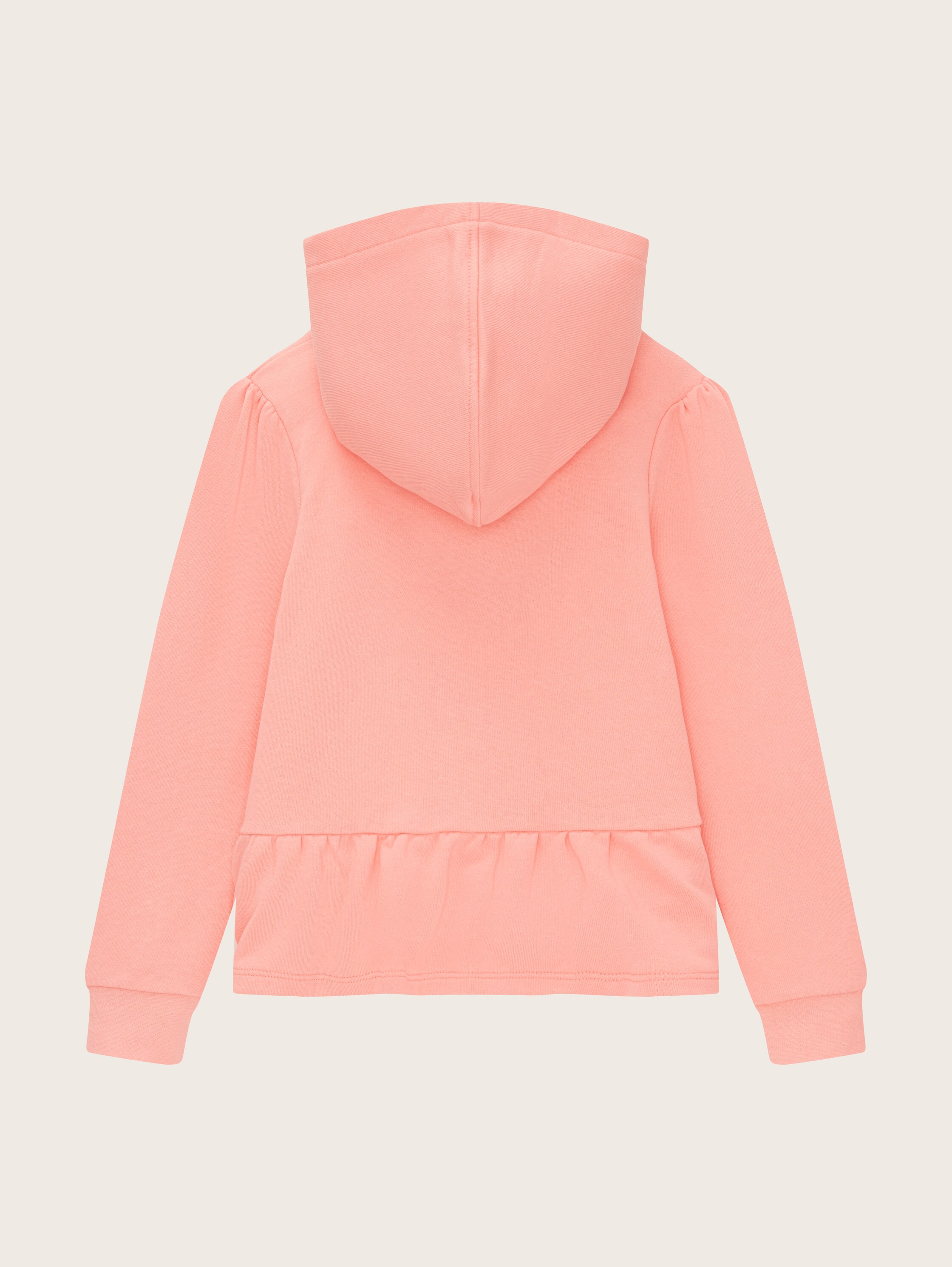 Sweatjack met volants - light cobbler rose