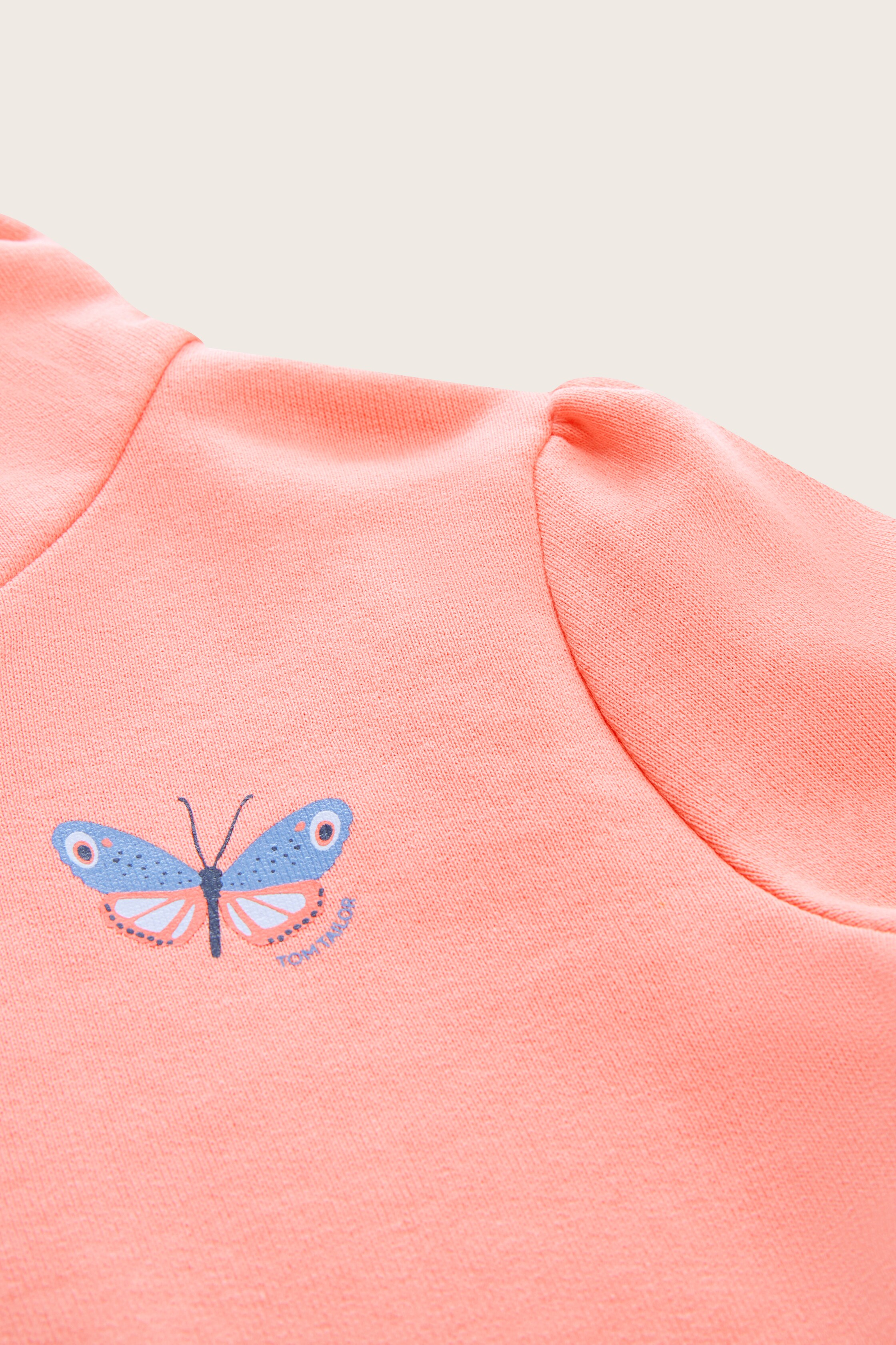 Sweatjack met volants - light cobbler rose - Detailaanzicht model