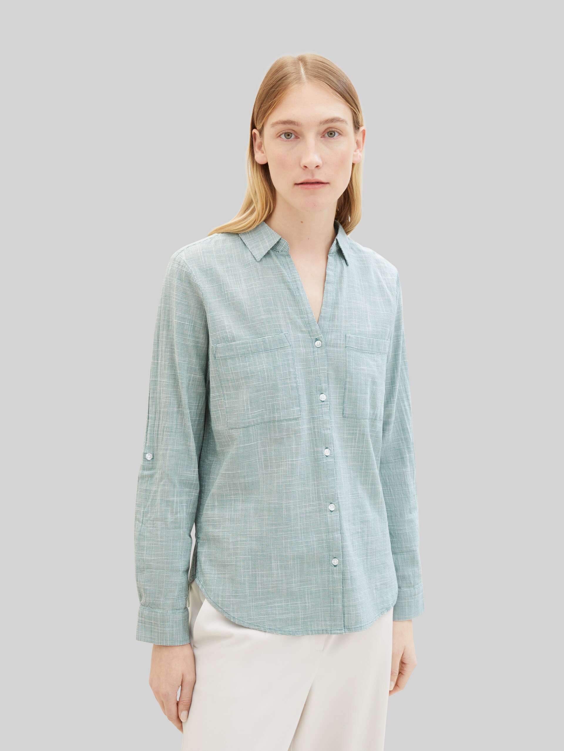 Blouse met borstzakken - Sea Pine Green