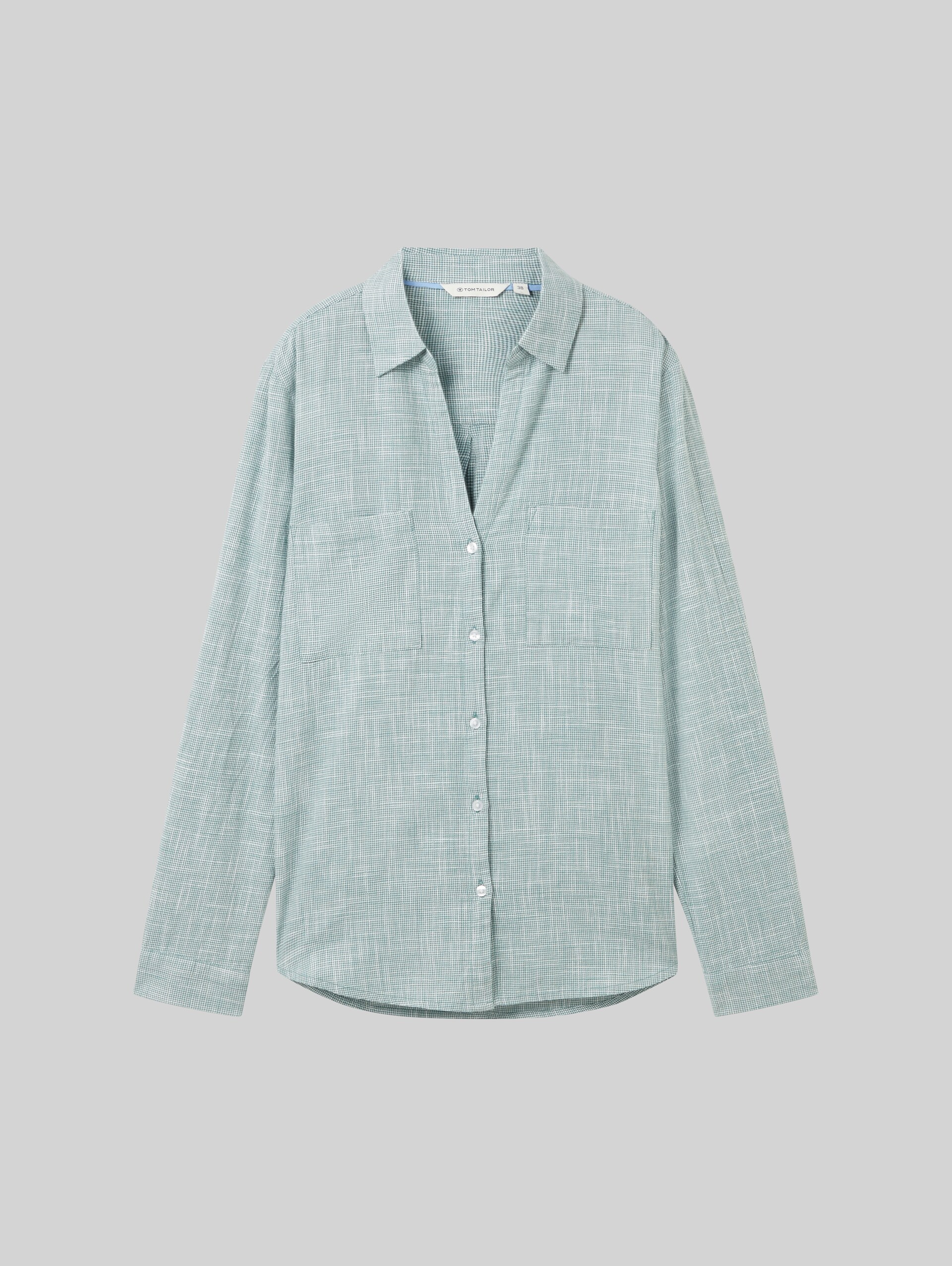 Blouse met borstzakken - Sea Pine Green - Product vooraanzicht