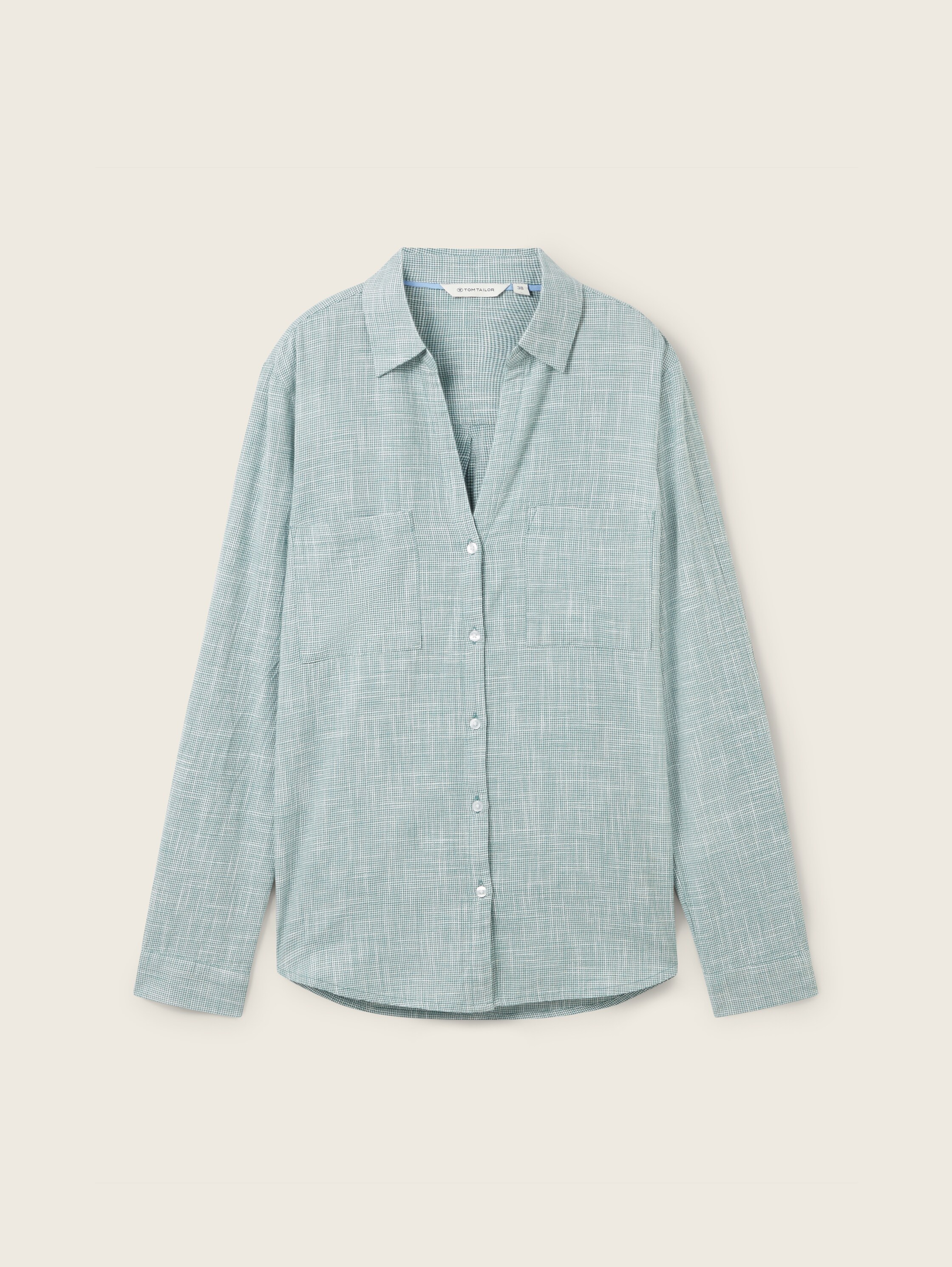 Bluse mit Brusttaschen - Sea Pine Green - Vorder-Produkt-Ansicht