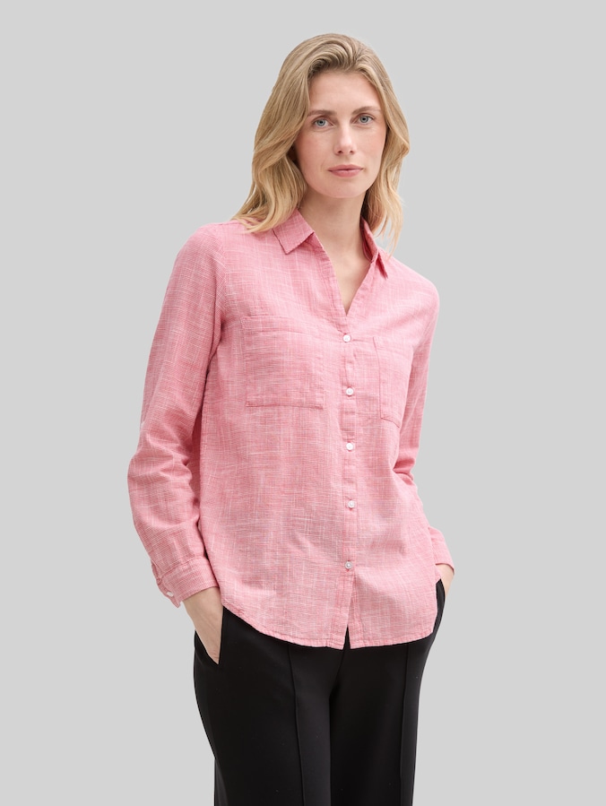 Blouse met borstzakken door Women, Berry Red