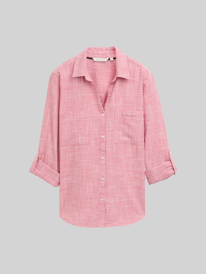 Bluse mit Brusttaschen von Women, Berry Red