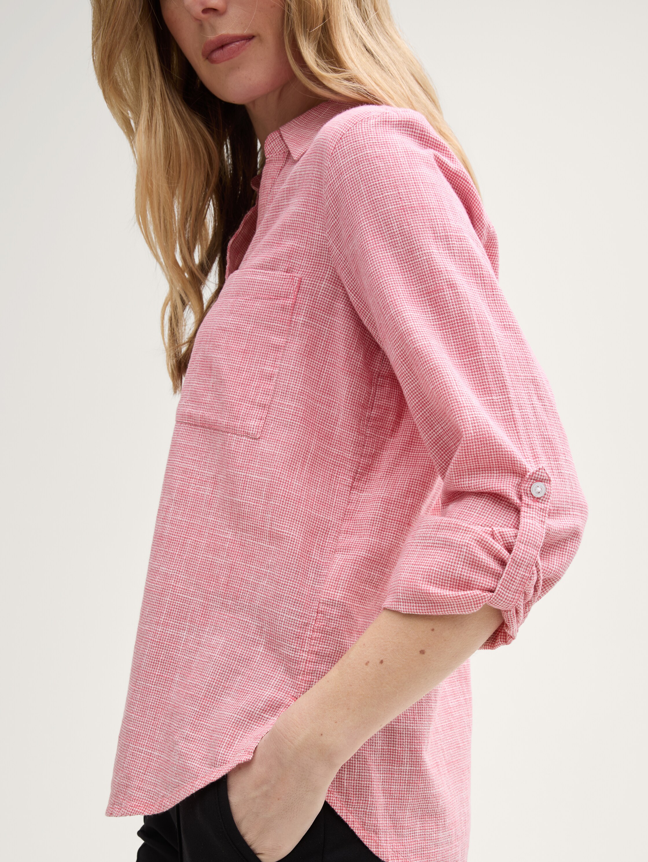 Bluse mit Brusttaschen - berry_red - 