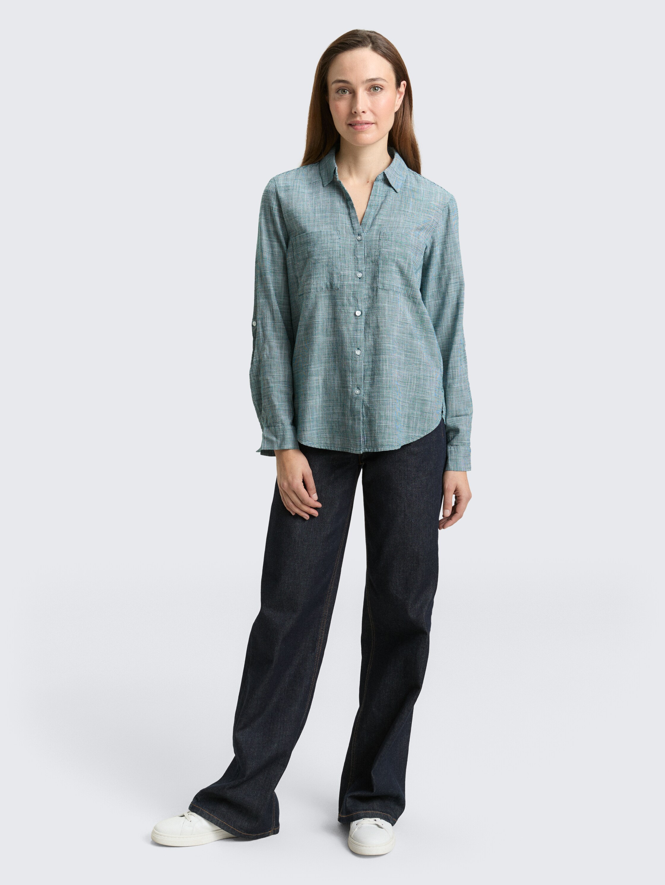 Bluse mit Brusttaschen - deep_meadow_green - 