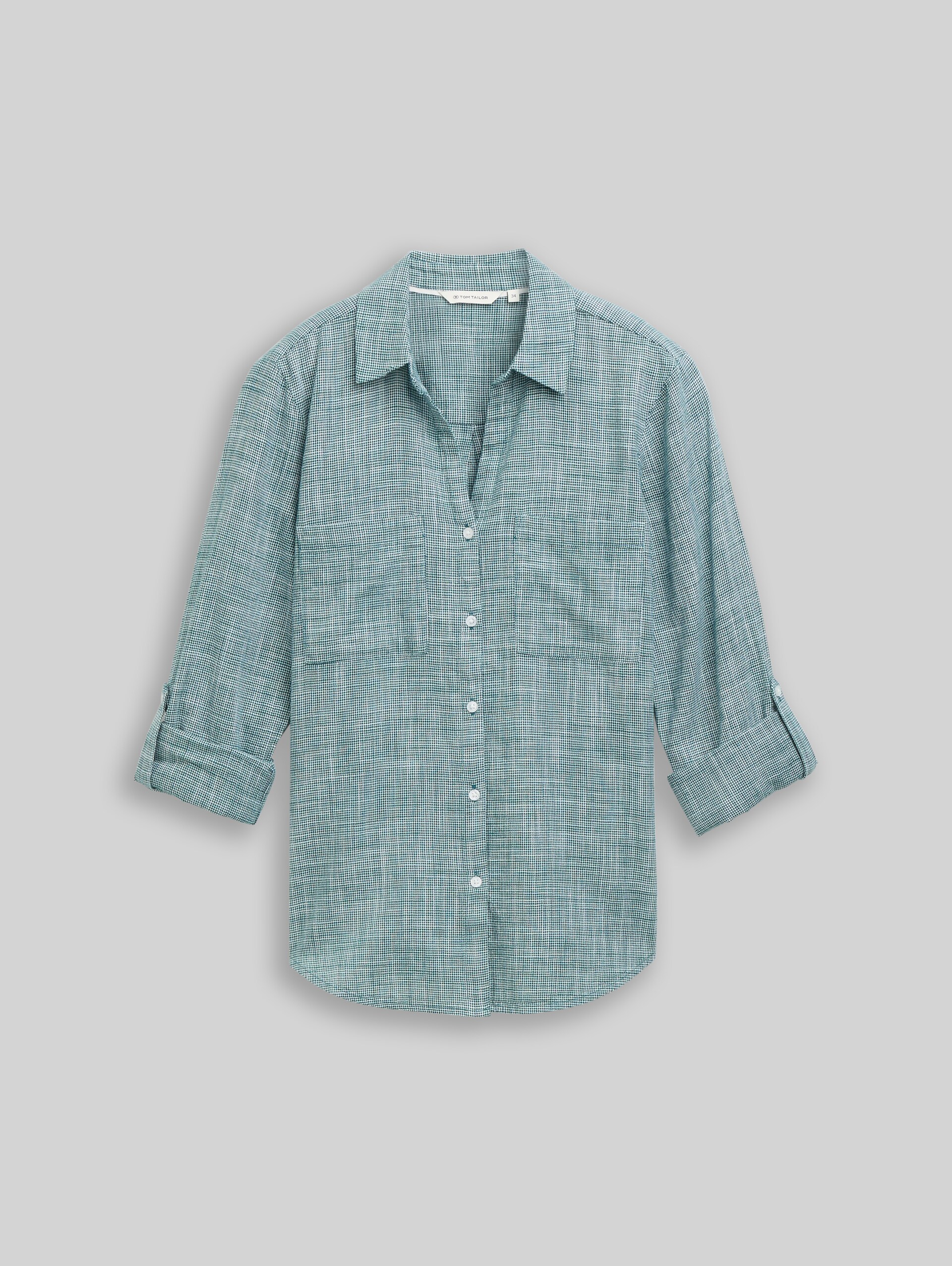 Bluse mit Brusttaschen - Deep Meadow Green - Vorder-Produkt-Ansicht