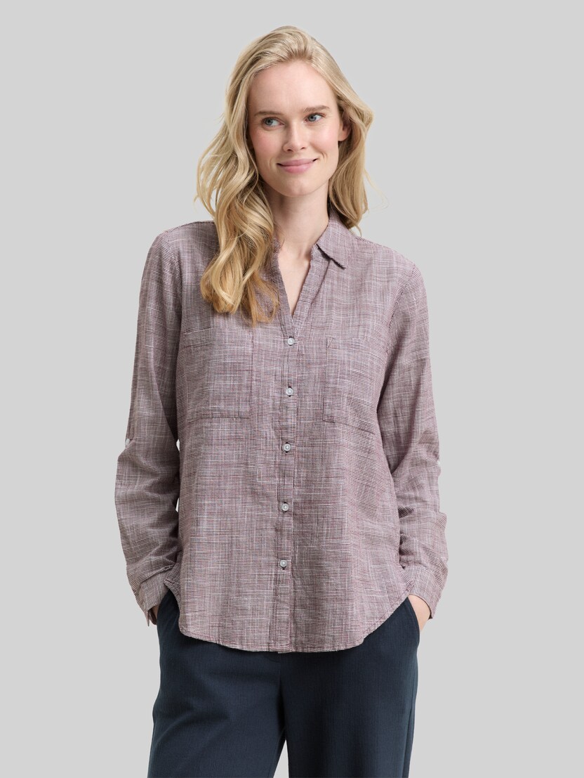 Bluse mit Brusttaschen von Women, bordeaux red