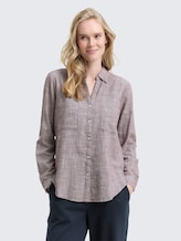 Chemisier avec poches poitrine - bordeaux red - Découpe Vue de face du modèle