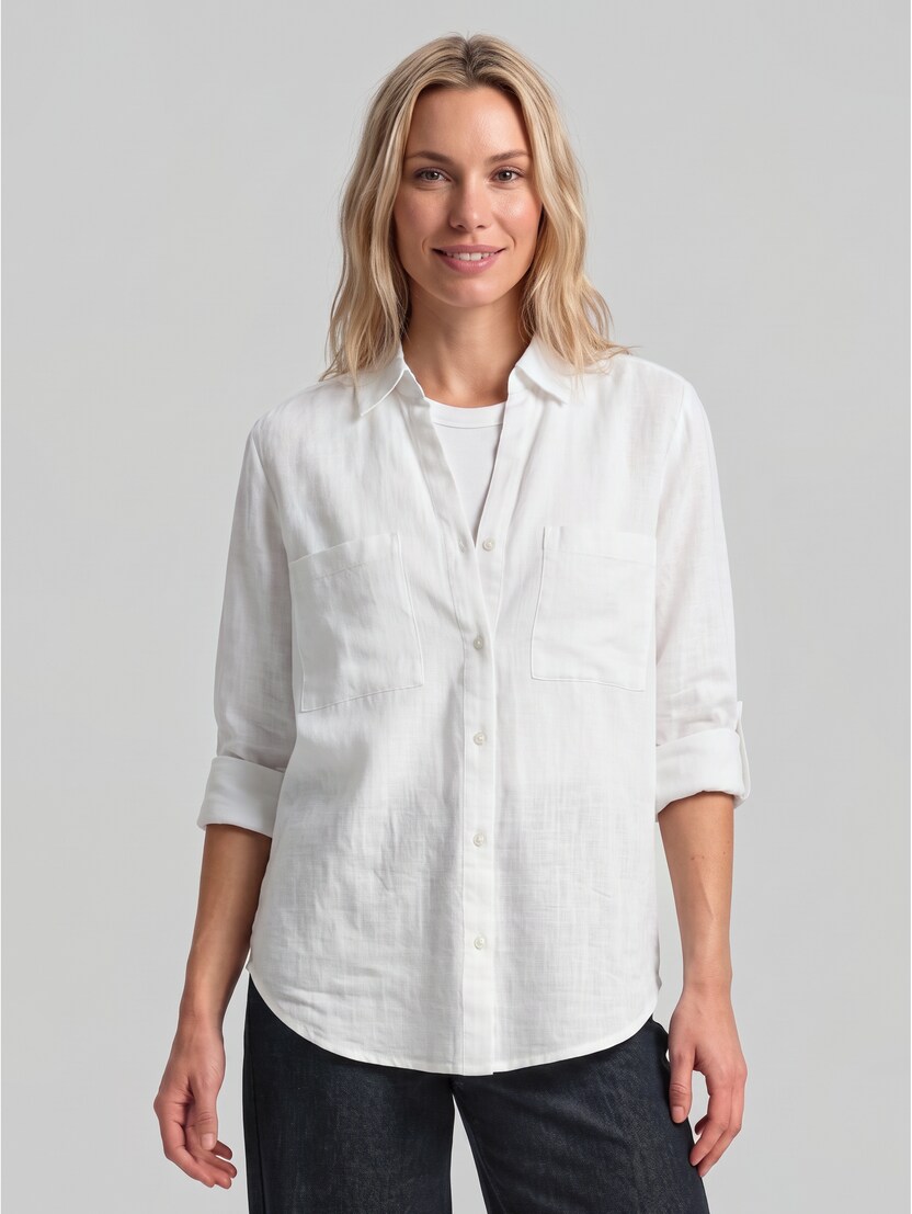 Bluse mit Brusttaschen von Women, White