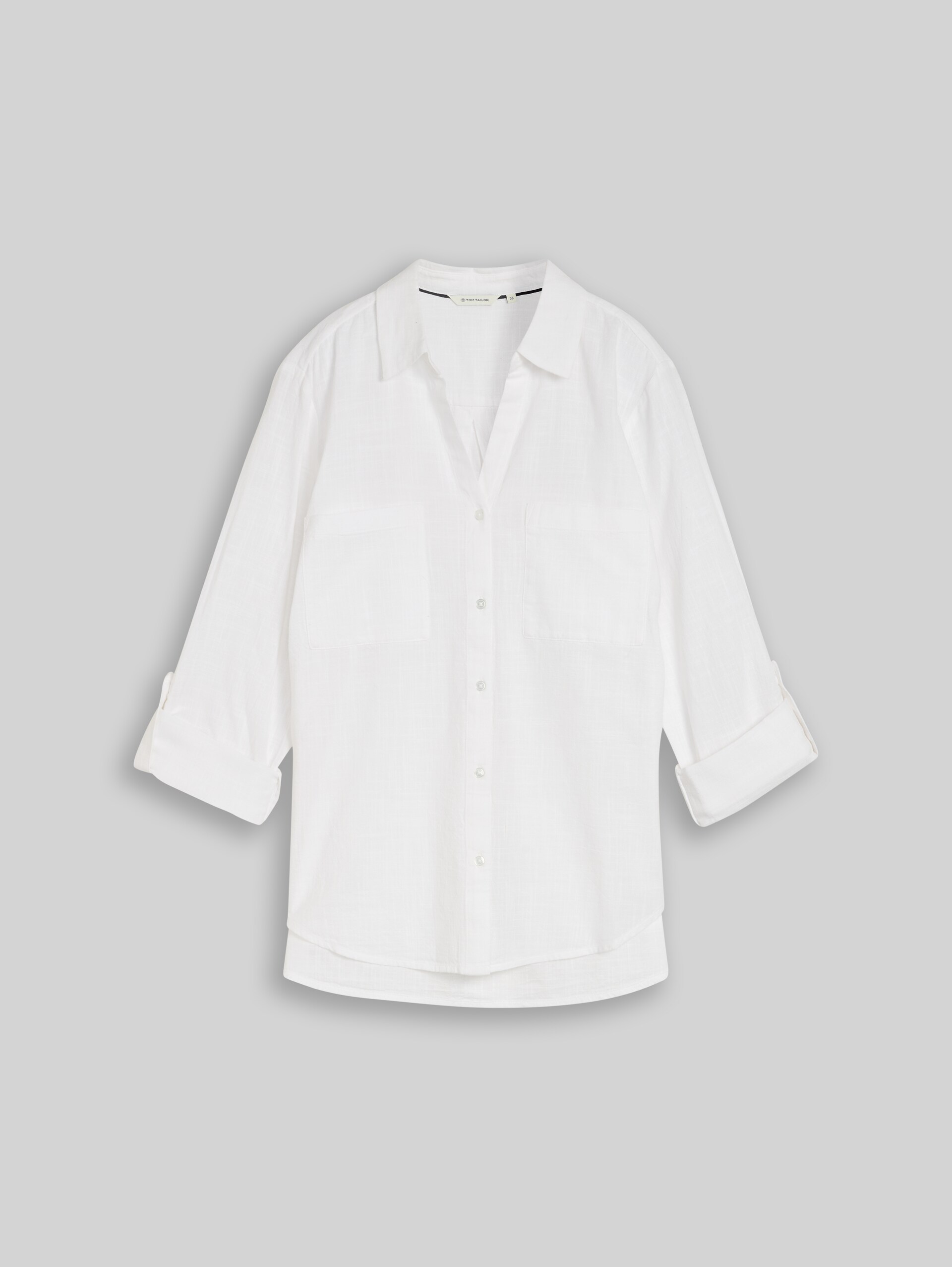 Blouse with chest pockets - White - Front product view