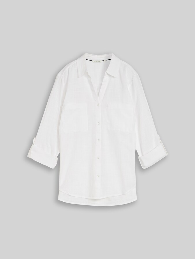 Bluse mit Brusttaschen von Women, White