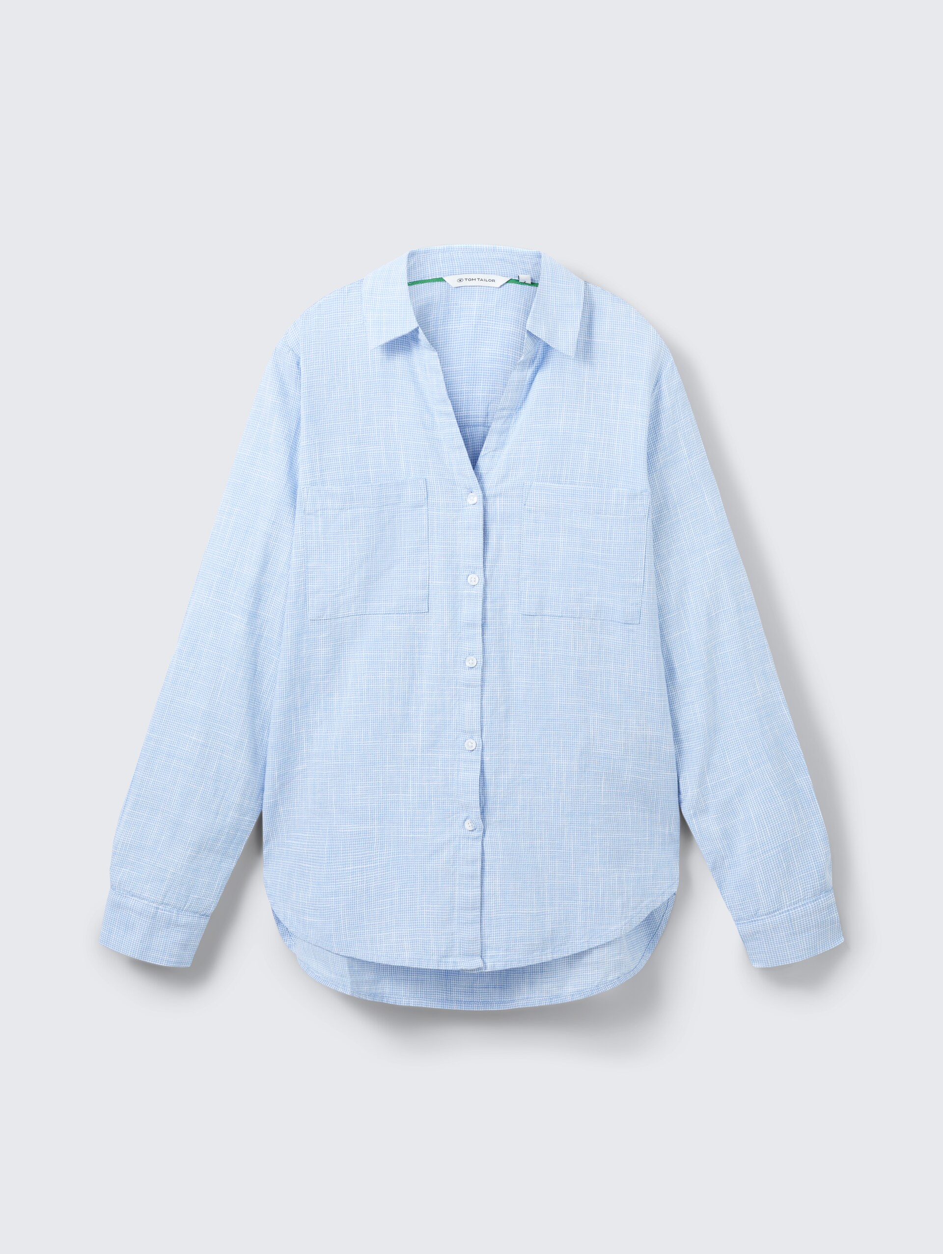 Bluse mit Brusttaschen - dreamy blue