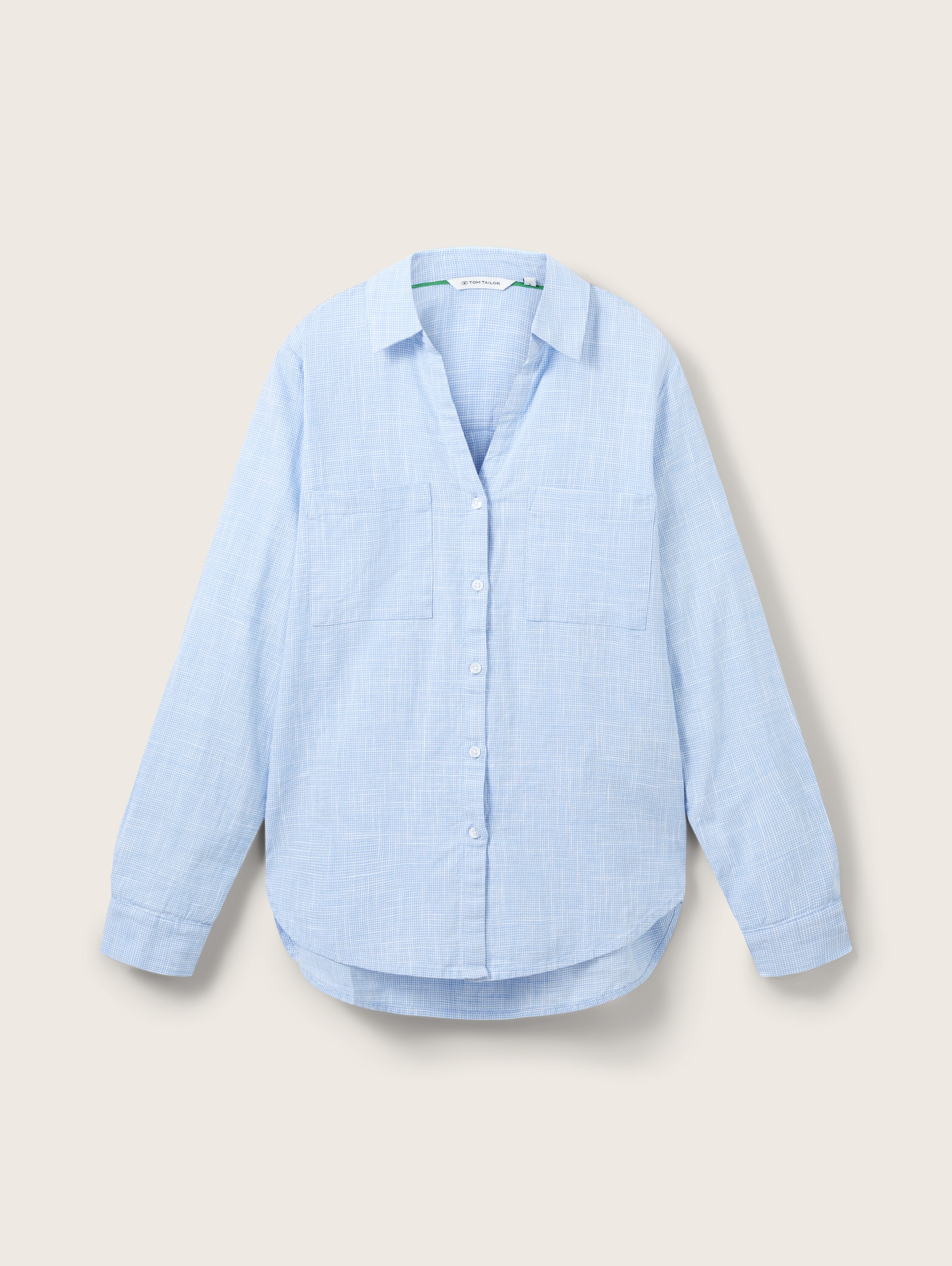 Bluse mit Brusttaschen - blau - 