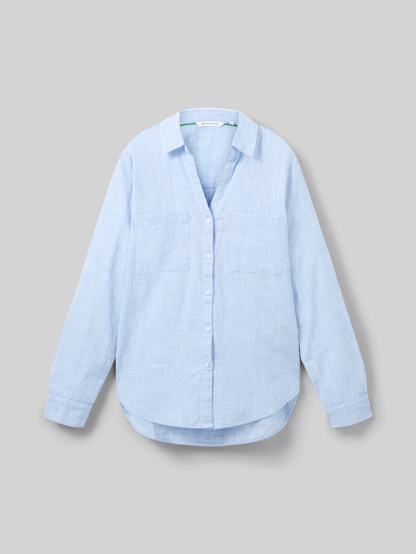 Blouse with breast pockets by Women, dreamy blue