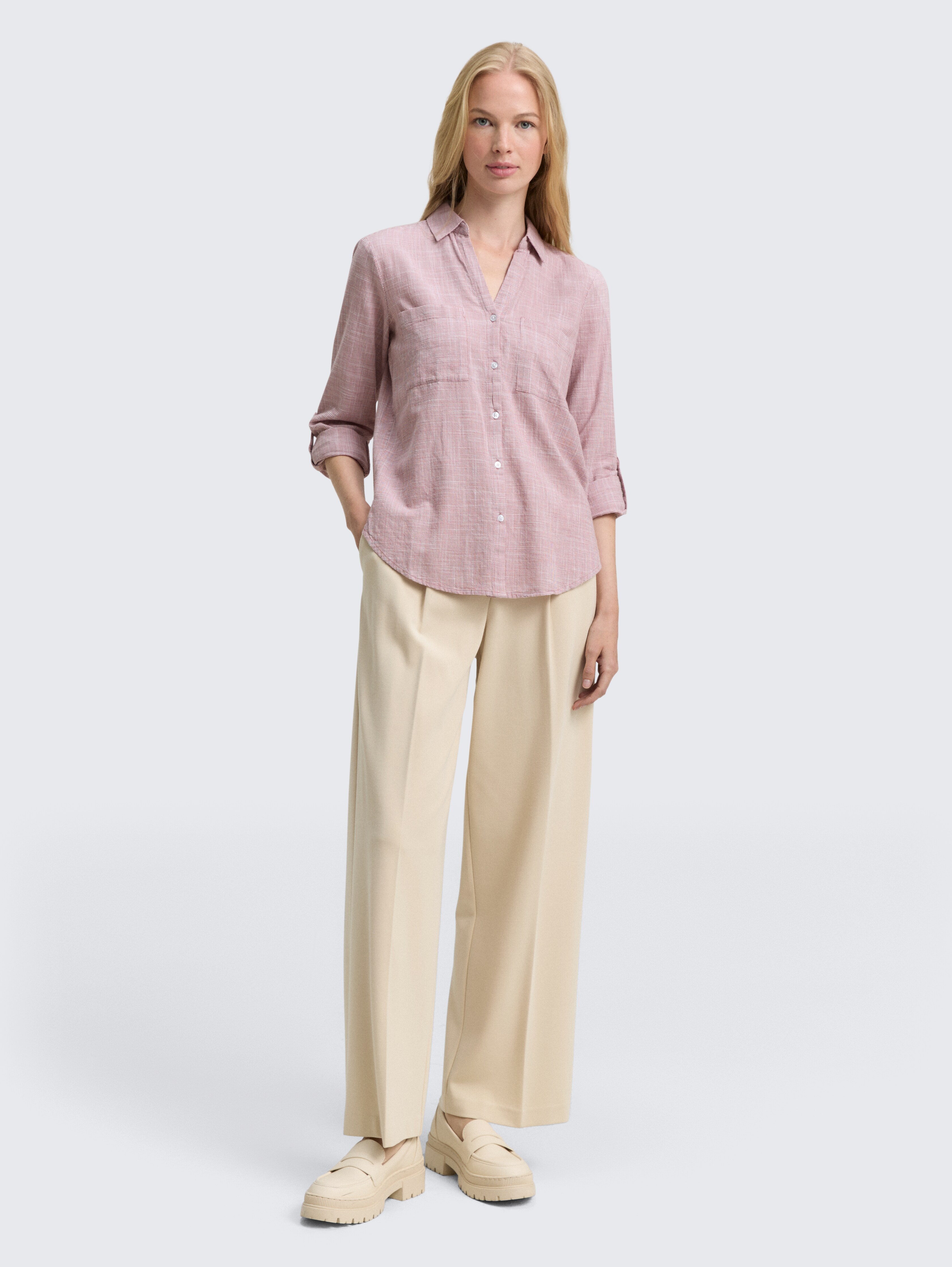 Blouse with breast pockets by Tom Tailor