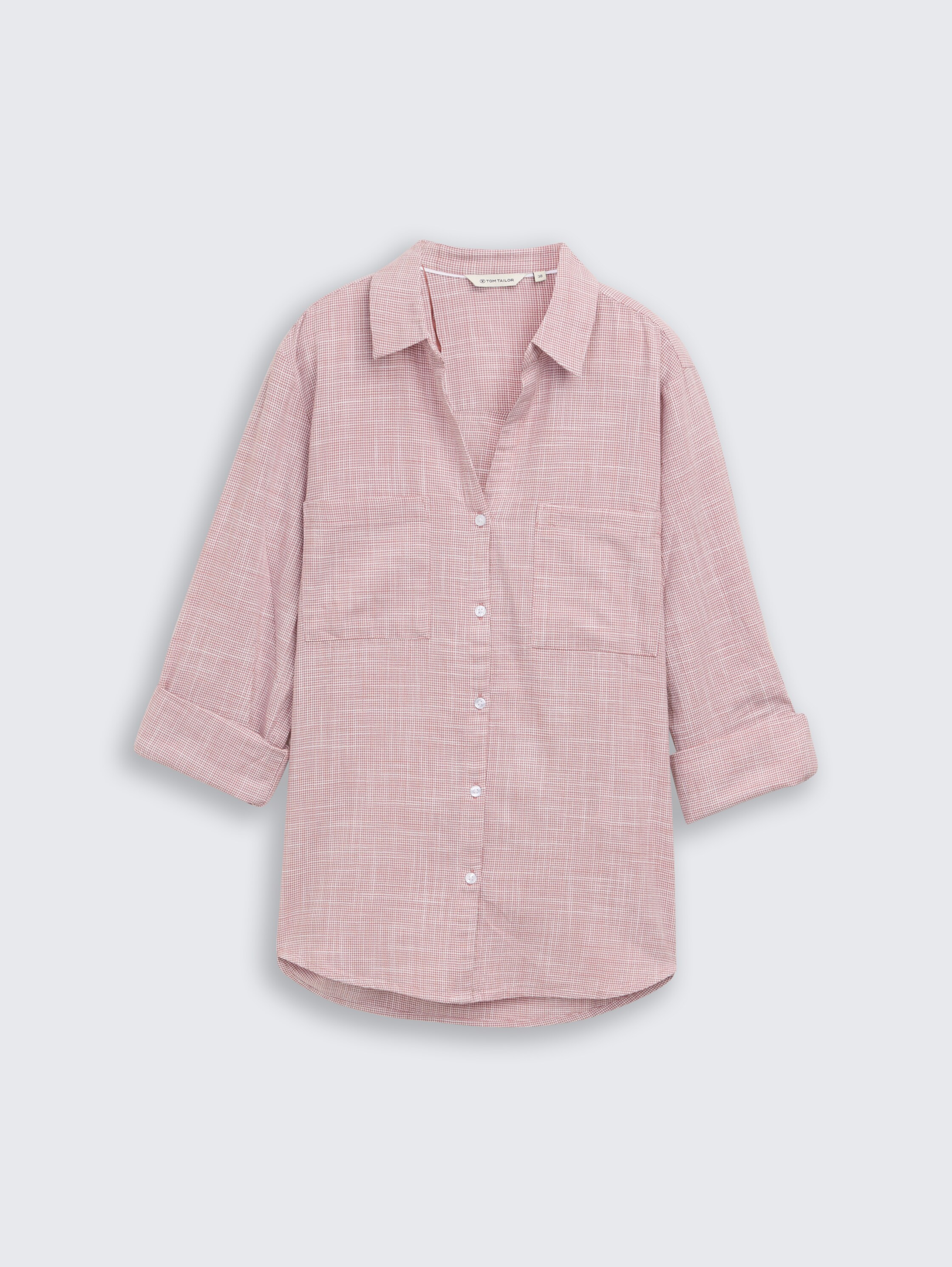 Blouse with breast pockets - wineberry_rose - 