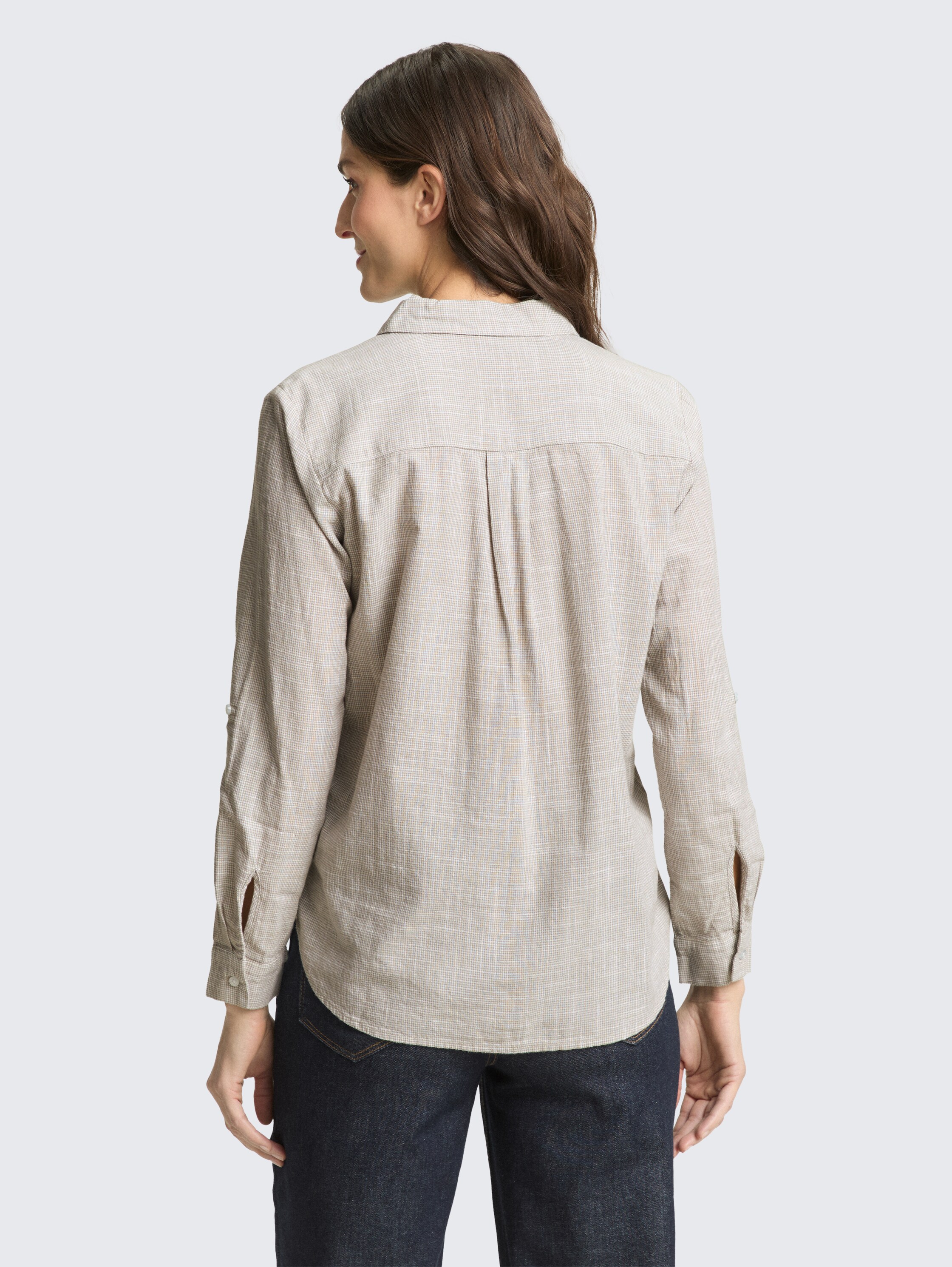 Blouse with breast pockets - soft_taupe_grey - 