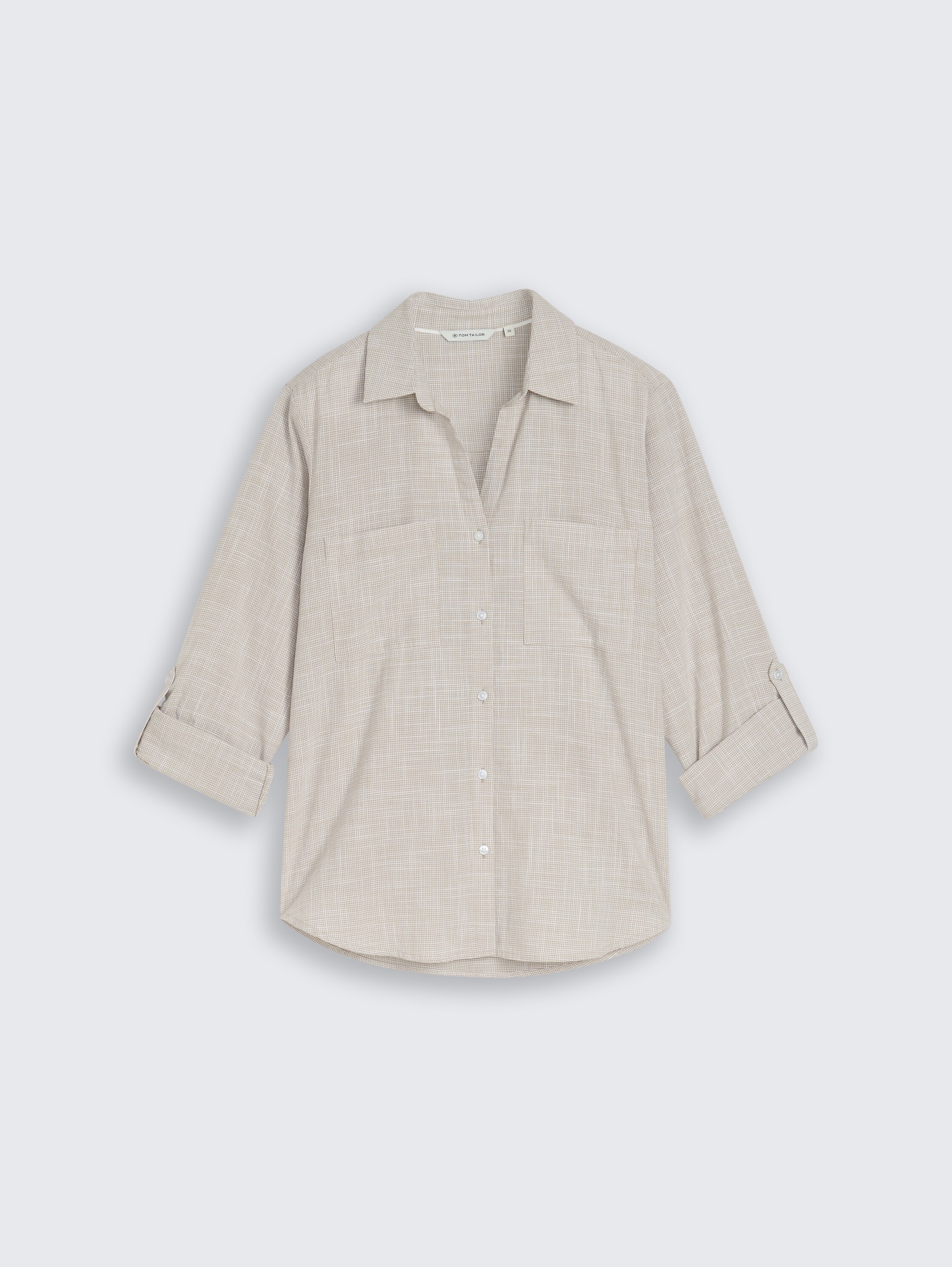 Blouse with breast pockets - soft_taupe_grey - 