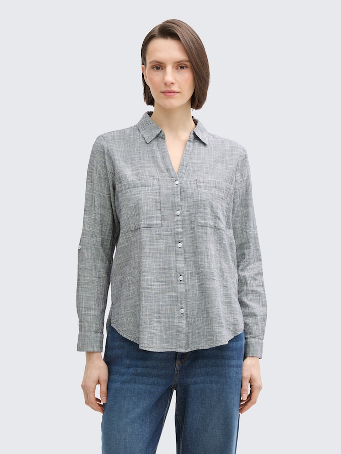 Bluse mit Brusttaschen von Women, midnight navy blue