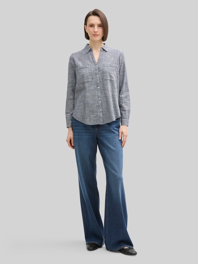 Bluse mit Brusttaschen von Women, midnight navy blue