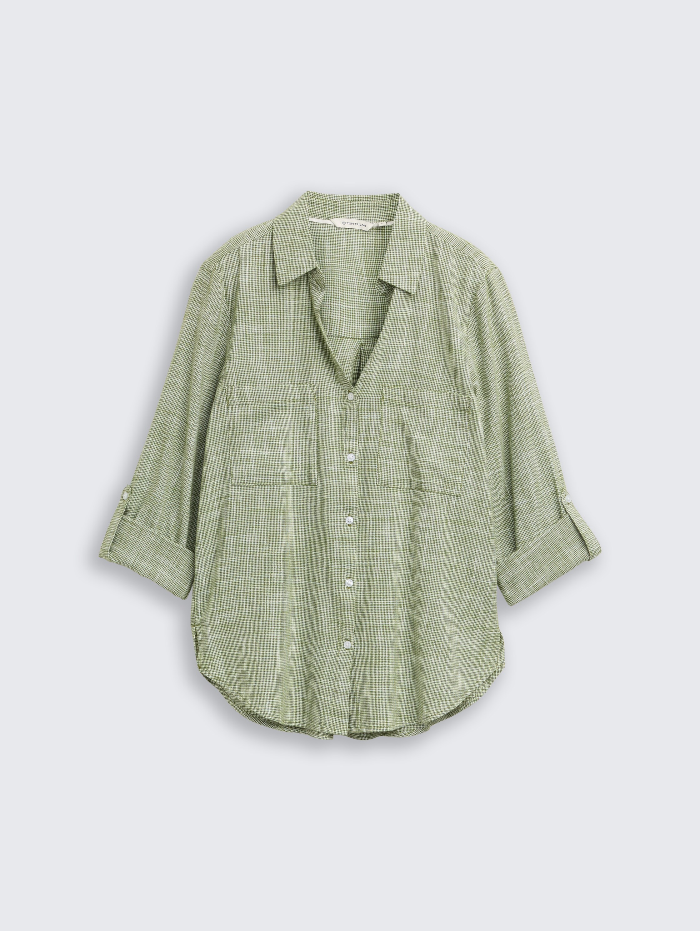 Bluse mit Brusttaschen - deep ivy green - Vorder-Produkt-Ansicht