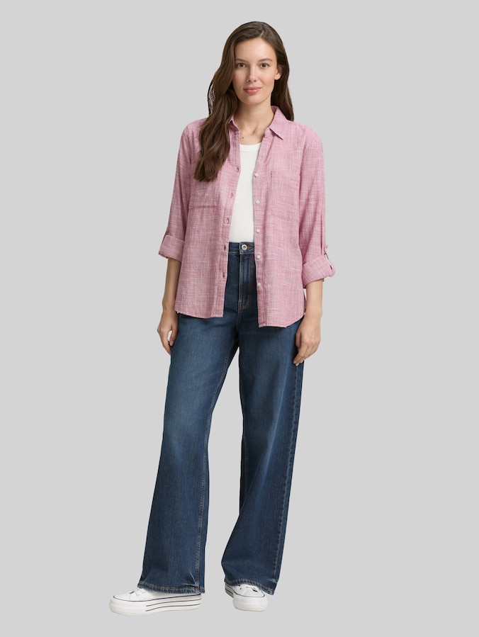 Blouse avec poches poitrine par Women, dark pink