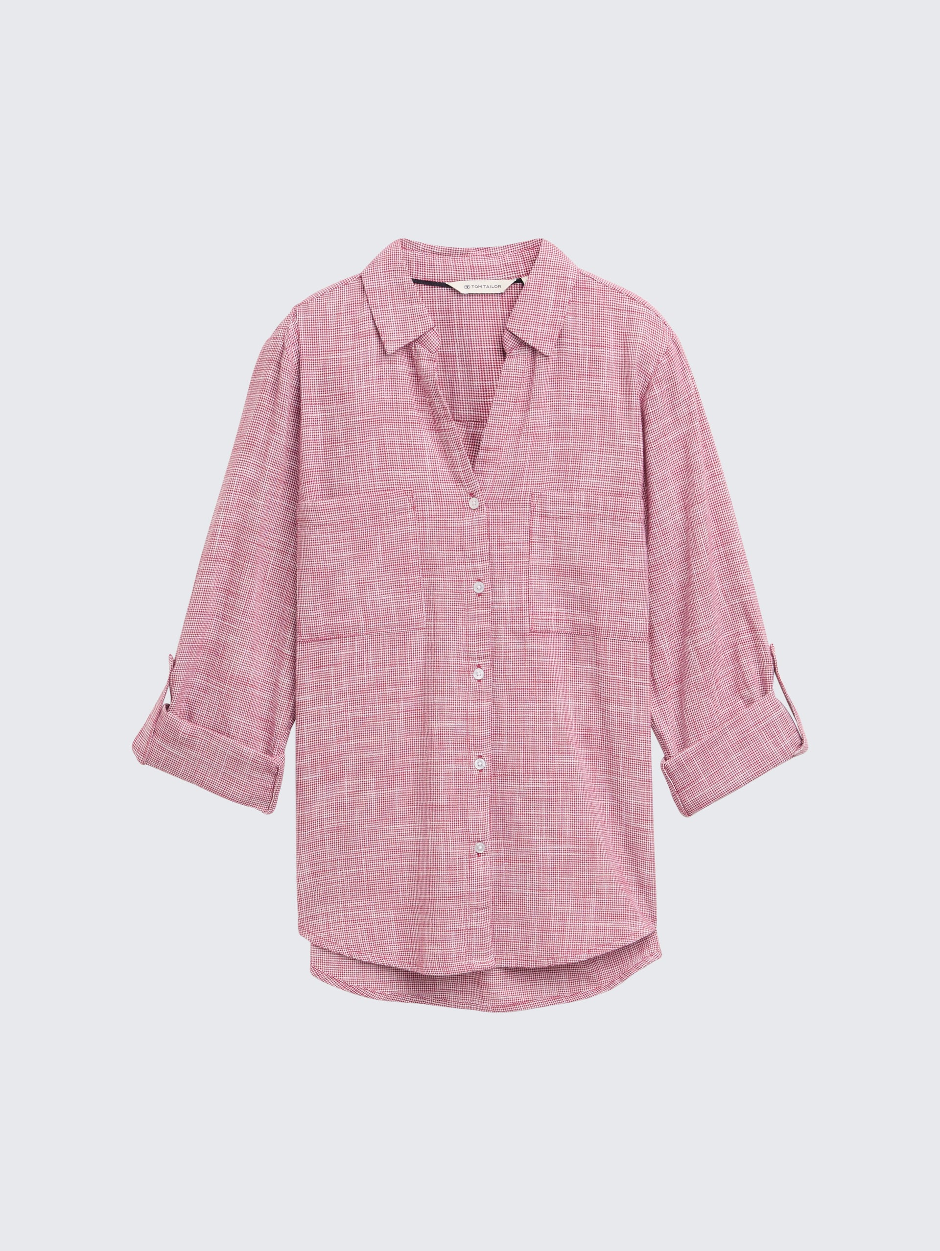 Bluse mit Brusttaschen - dark pink - Vorder-Produkt-Ansicht