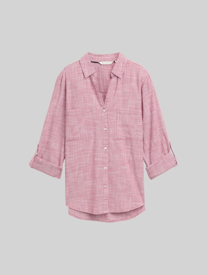 Blouse with chest pockets by Women, dark pink