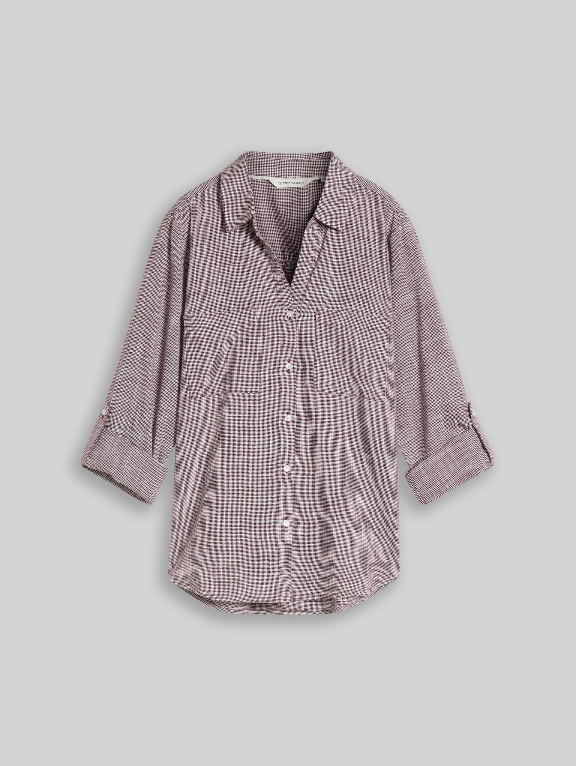 Bluse mit Brusttaschen - bordeaux mid red - Vorder-Produkt-Ansicht