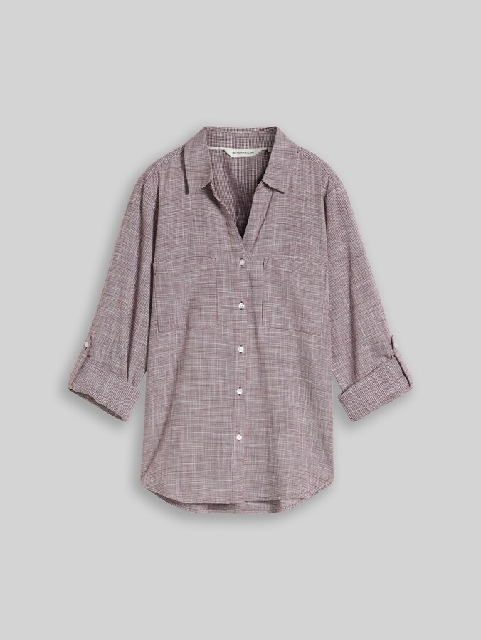 Blouse with chest pockets by Women, bordeaux mid red