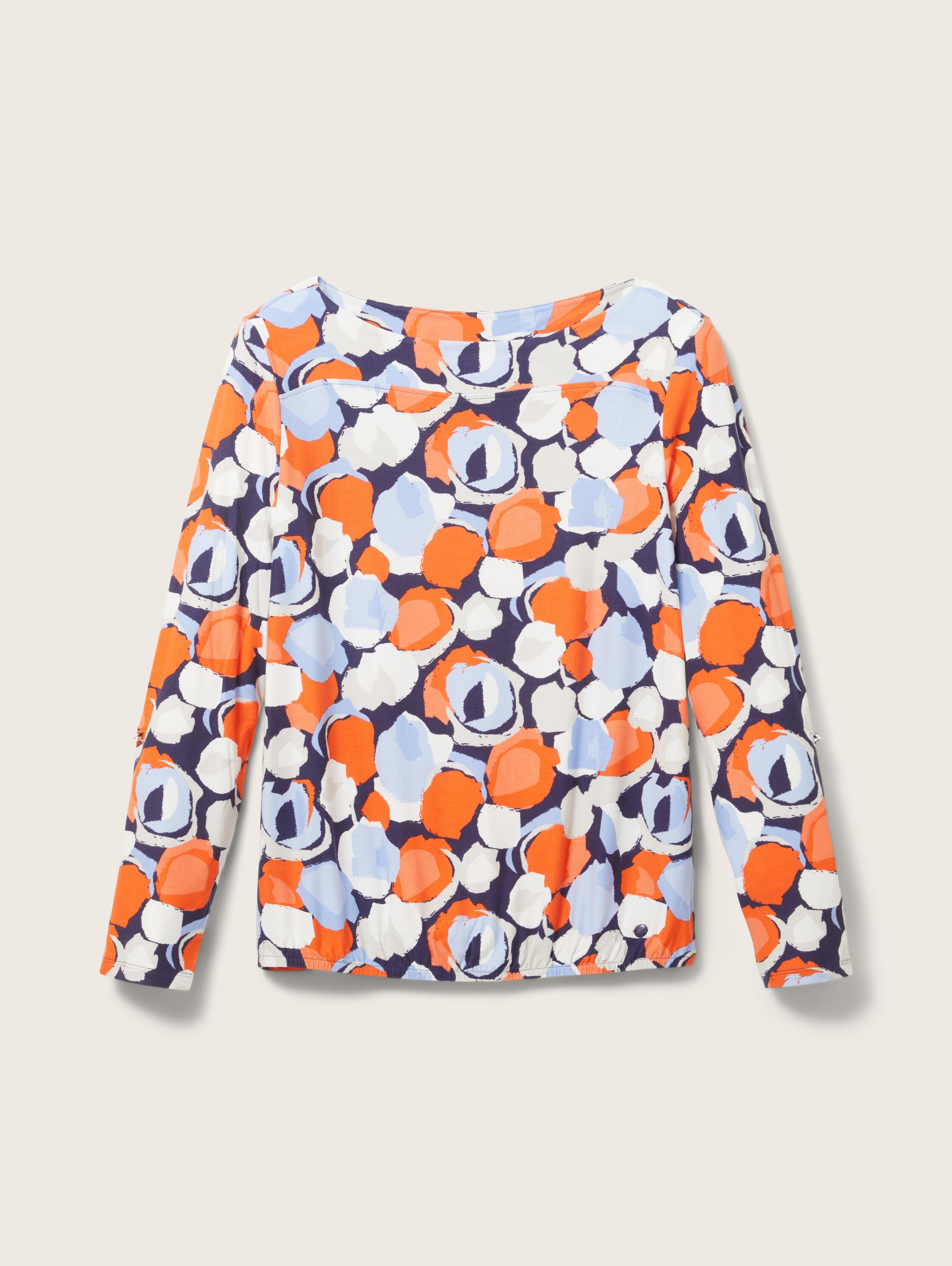 Long-sleeved shirt with an all-over print - navy flower design - Front product view 