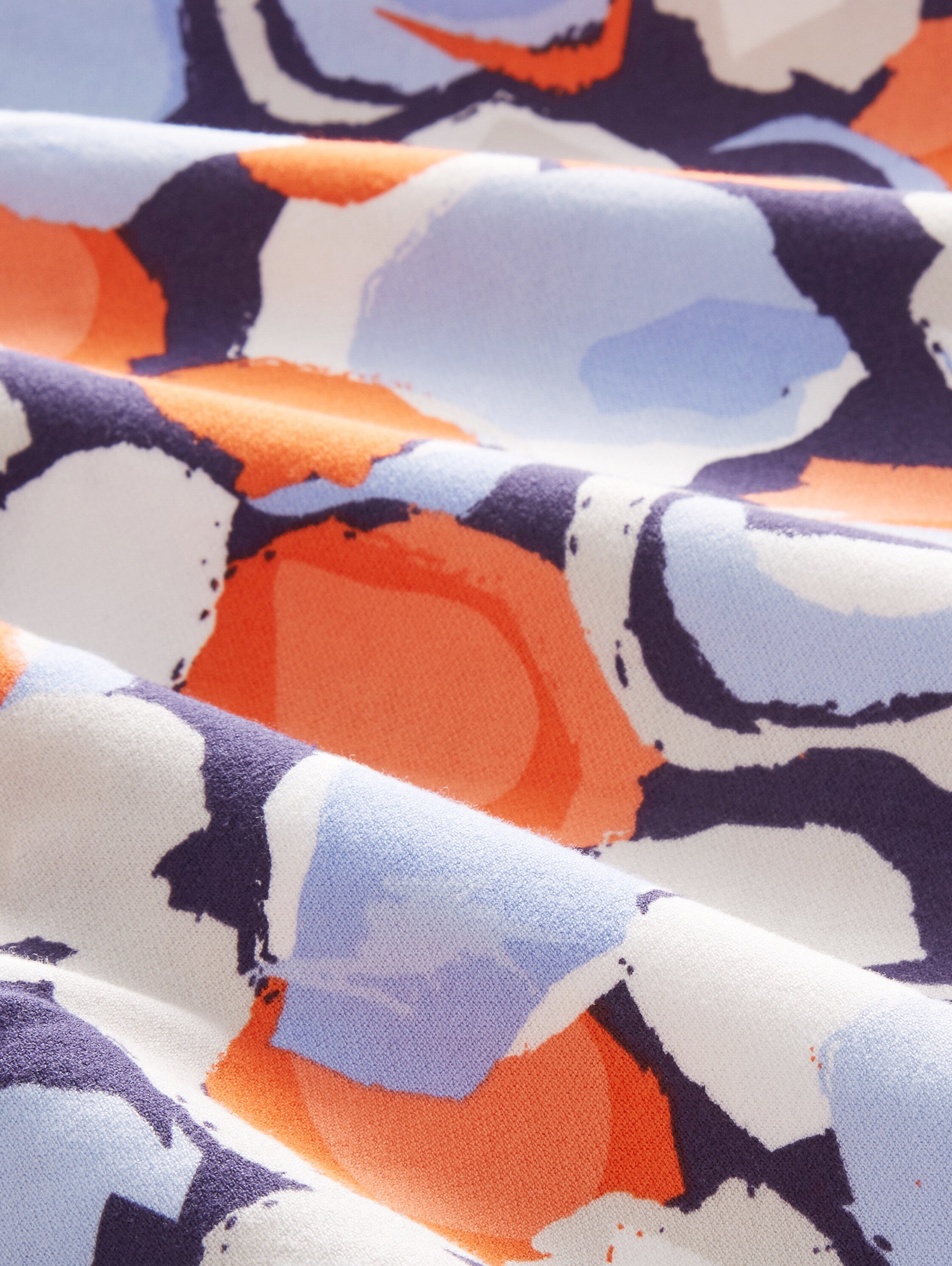 Long-sleeved shirt with an all-over print - navy flower design - Material view