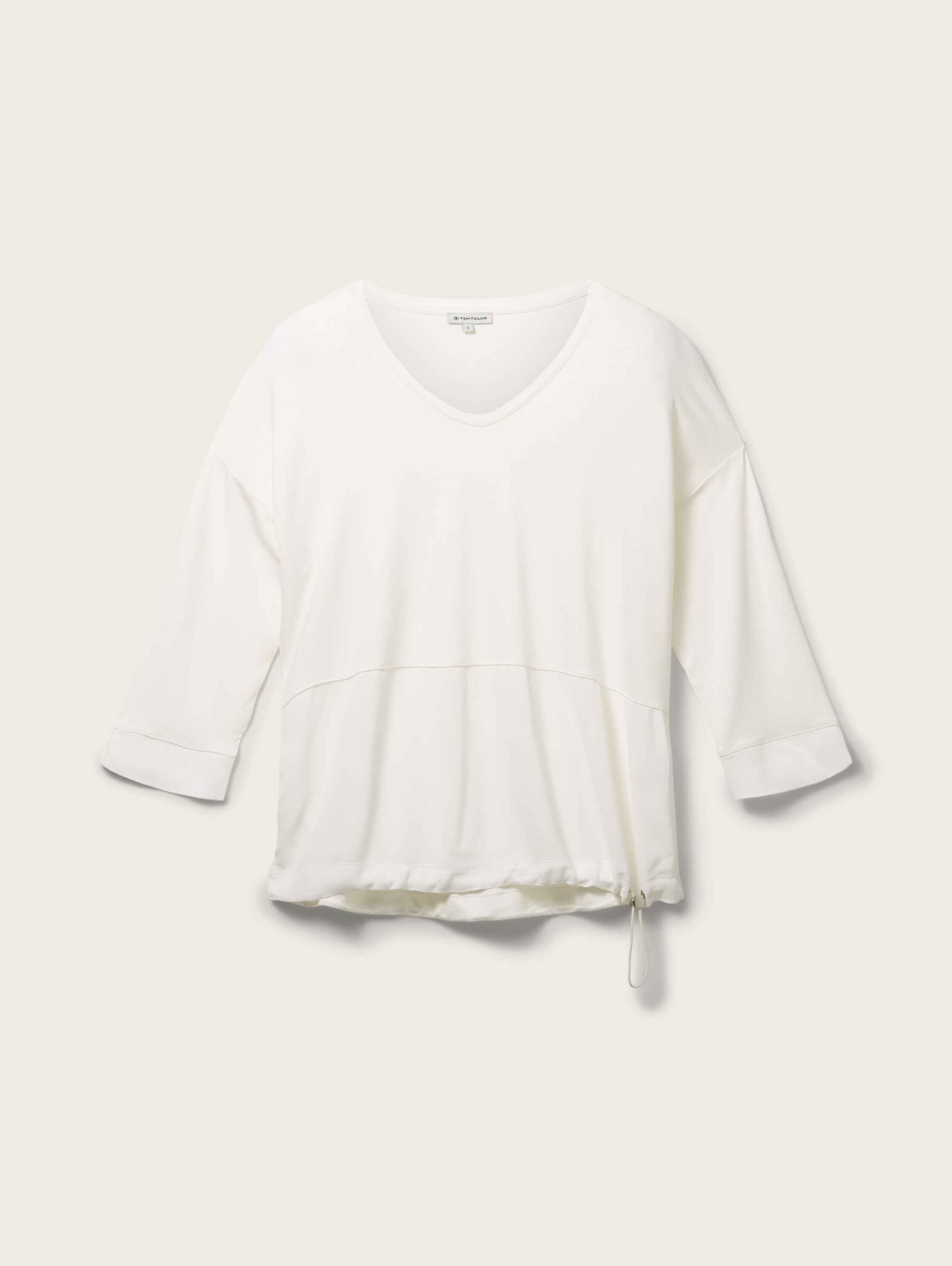 T-shirt met 3/4 mouw - Whisper White - Product vooraanzicht