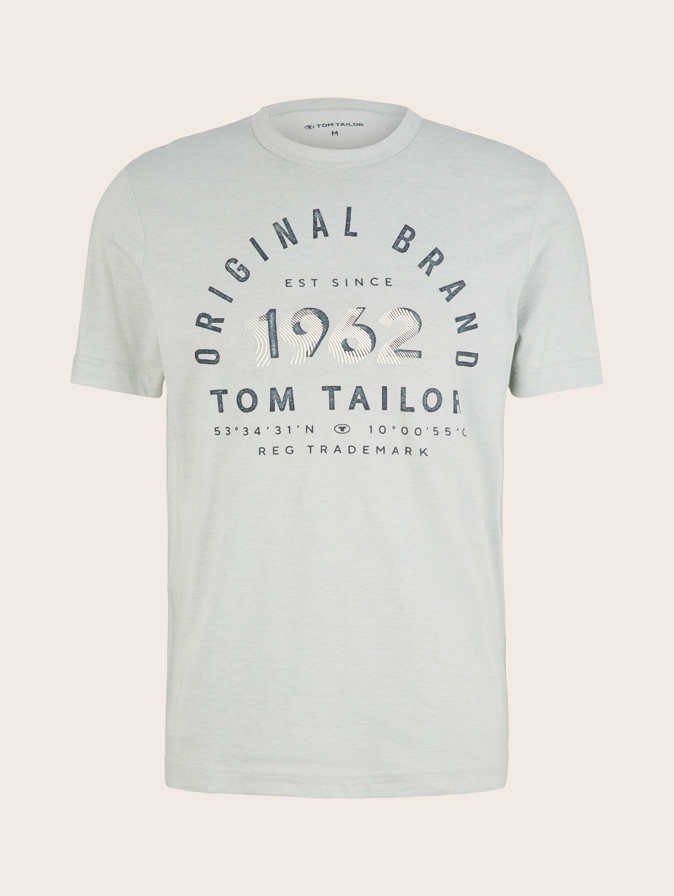 T-shirt met print - ice blue offwhite finestripe - Product vooraanzicht