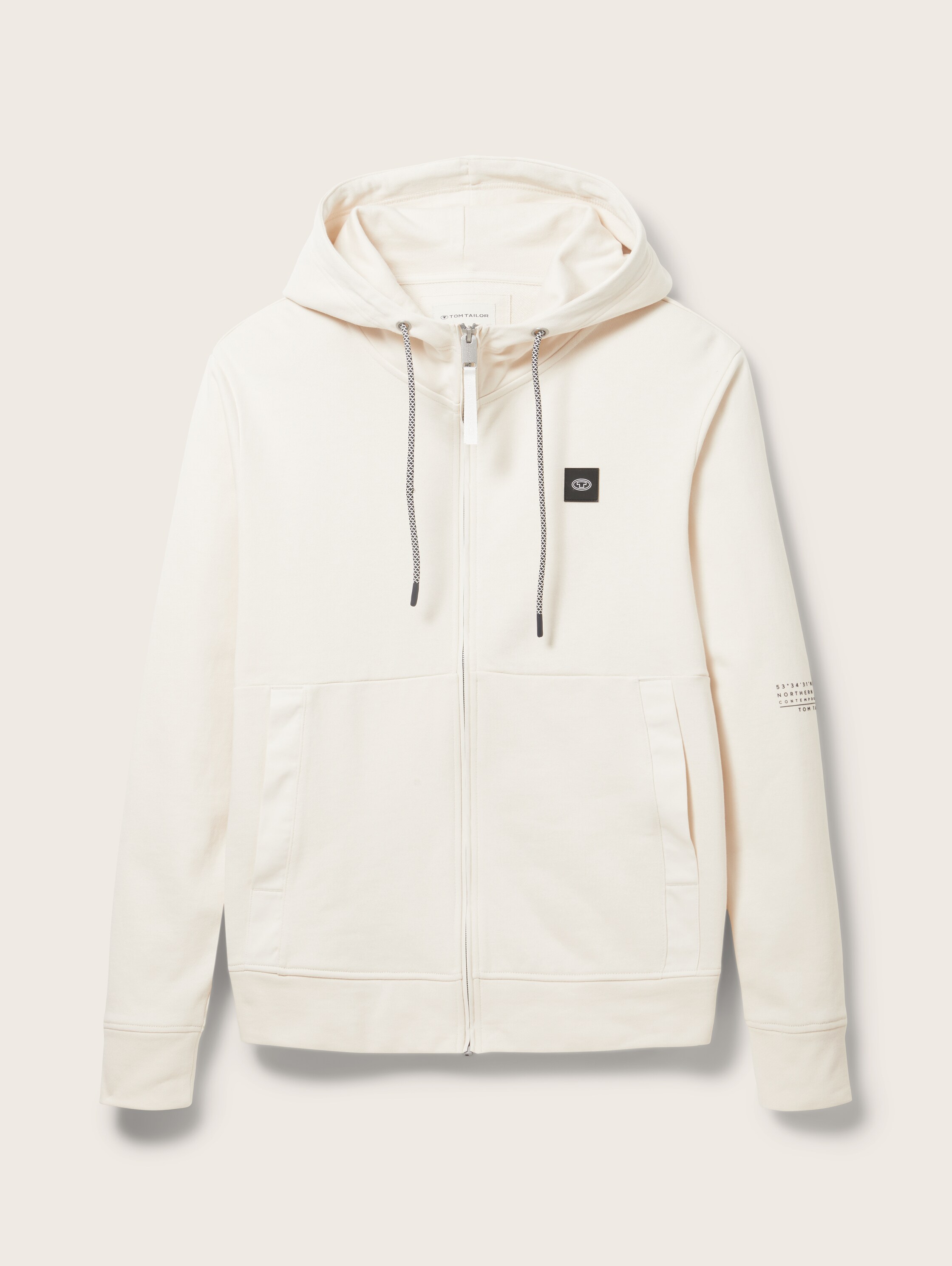 Sweatjacke mit Kapuze - vintage beige