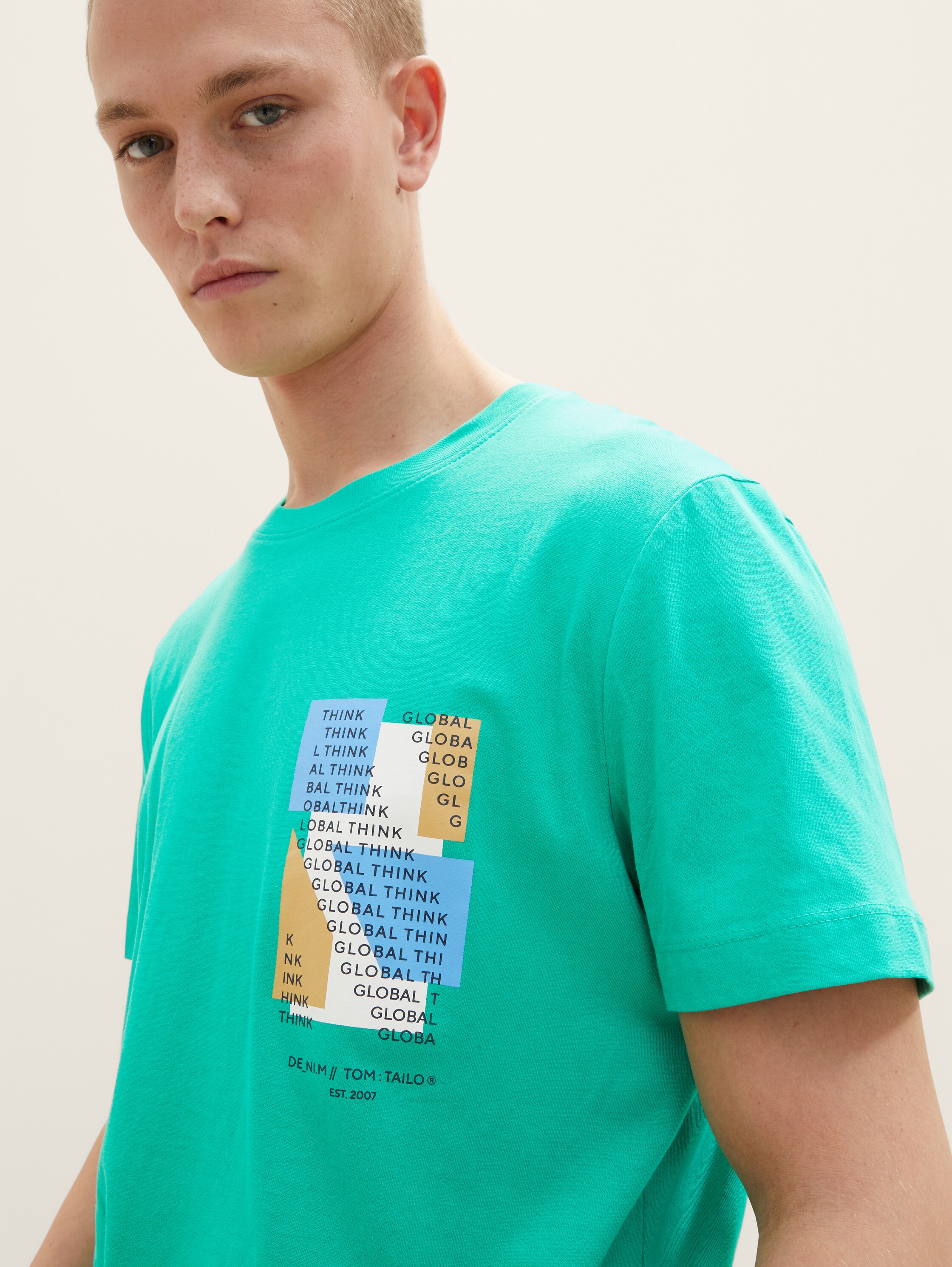 T-shirt met print - fresh peppermint - Model vooraanzicht