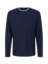 Sélectionné, T-shirt à manches longues texturé par Tom Tailor, bleu