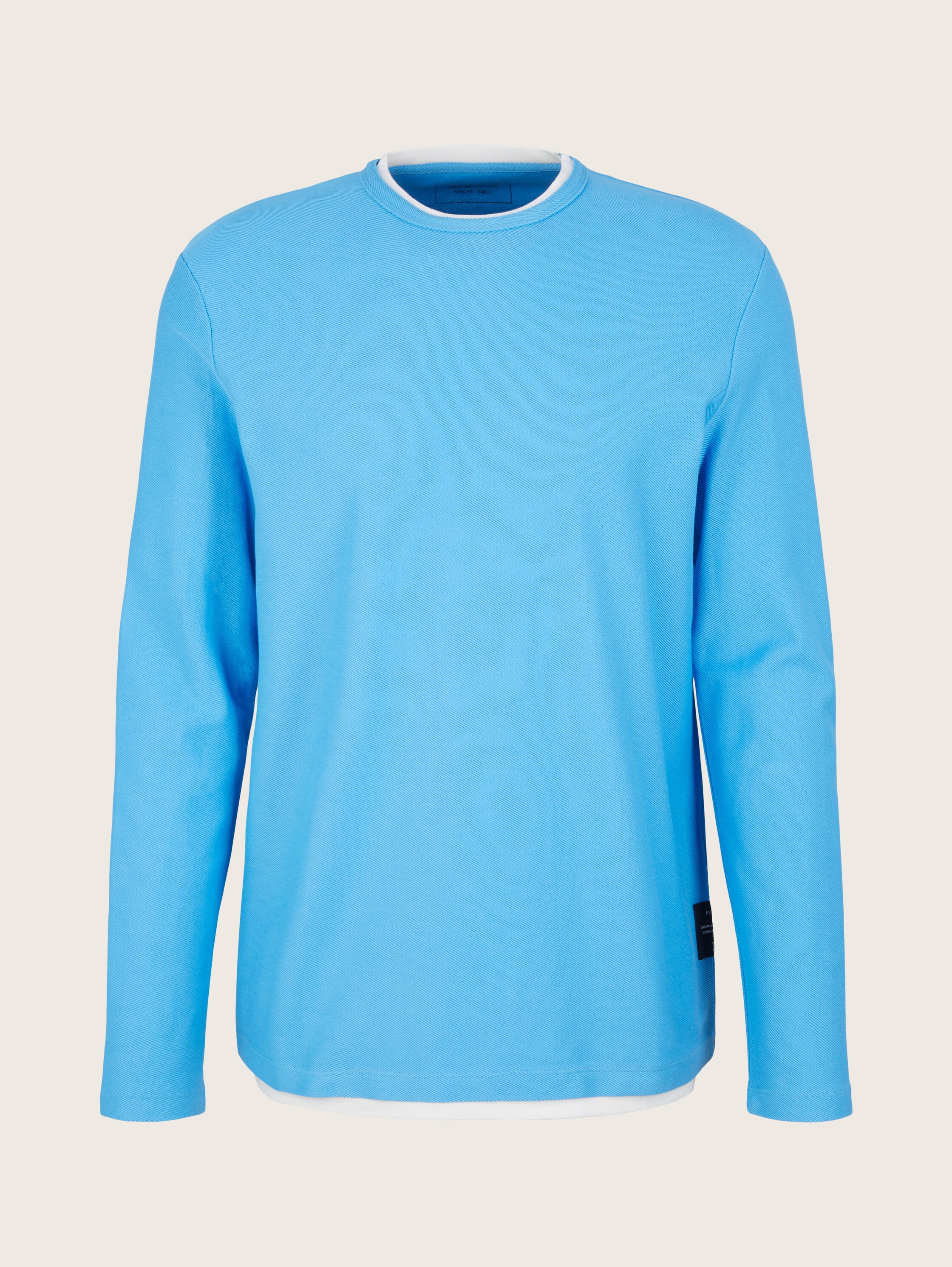 Langarmshirt mit Struktur - rainy sky blue - Vorder-Produkt-Ansicht