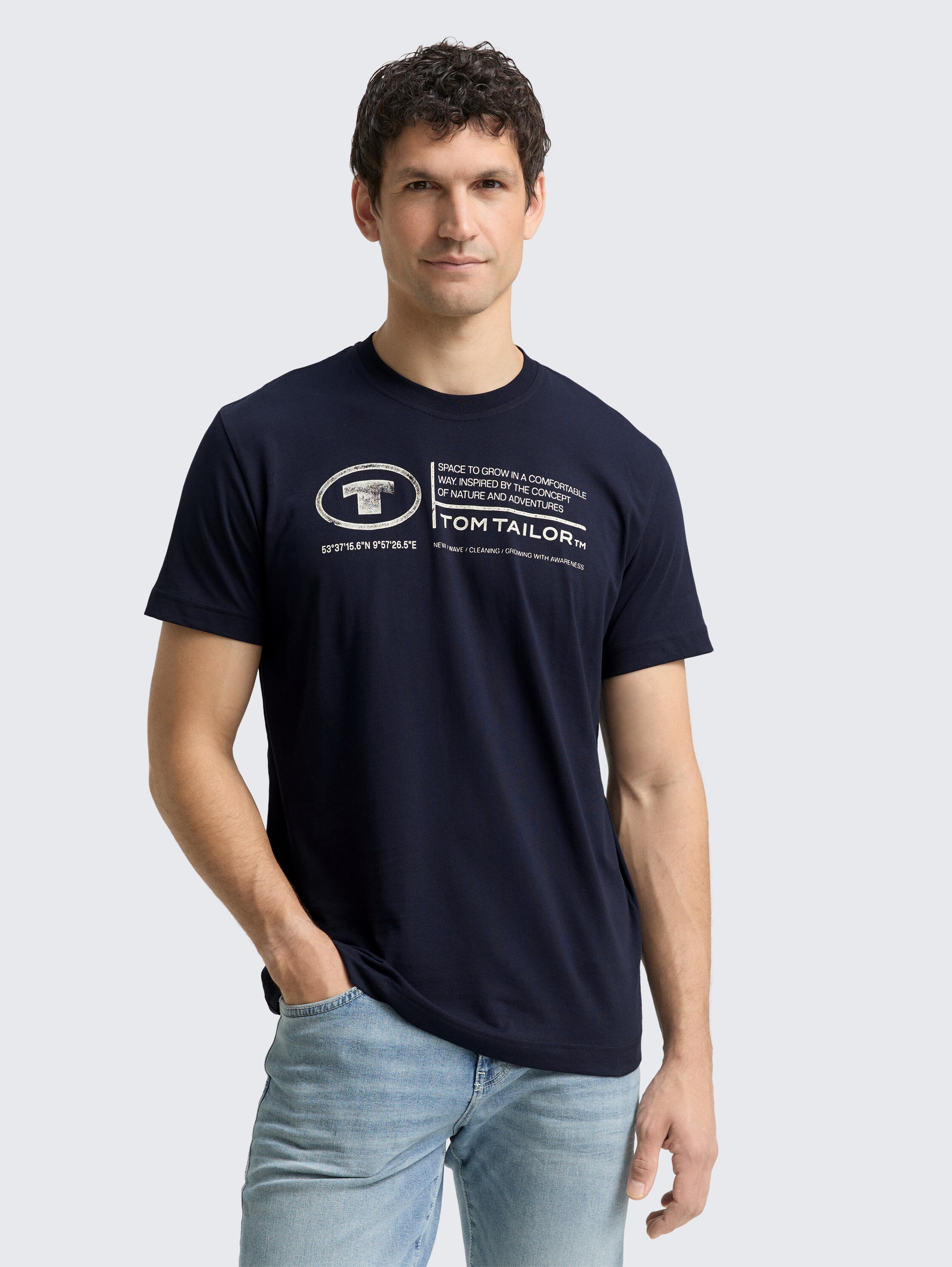 T-Shirt mit Logo Print - sky_captain_blue_1 - 