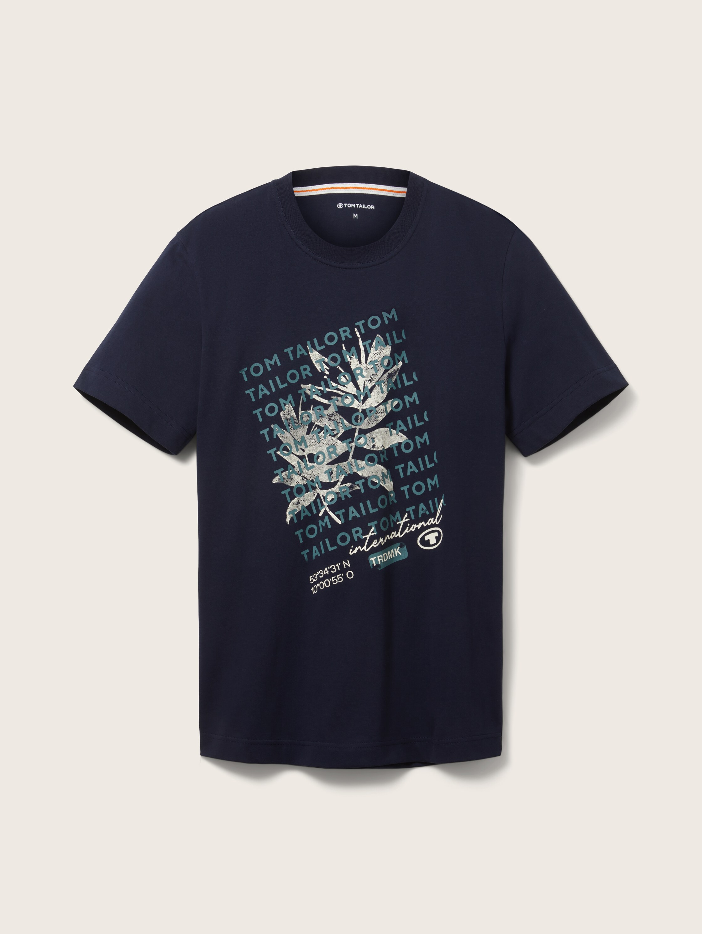 T-Shirt mit Logo Print - blau - 