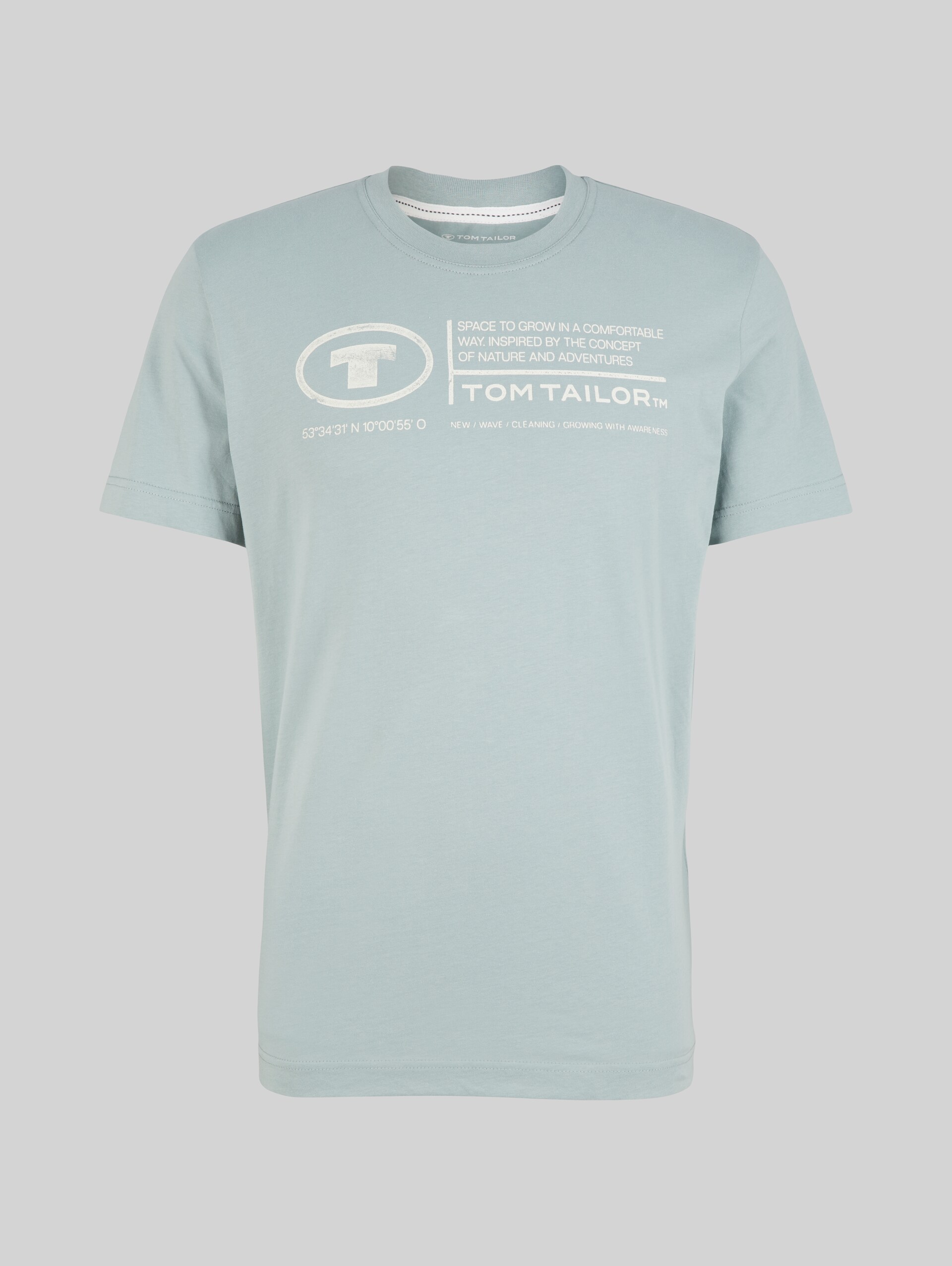 T-shirt met logo print - light ice blue - Product vooraanzicht